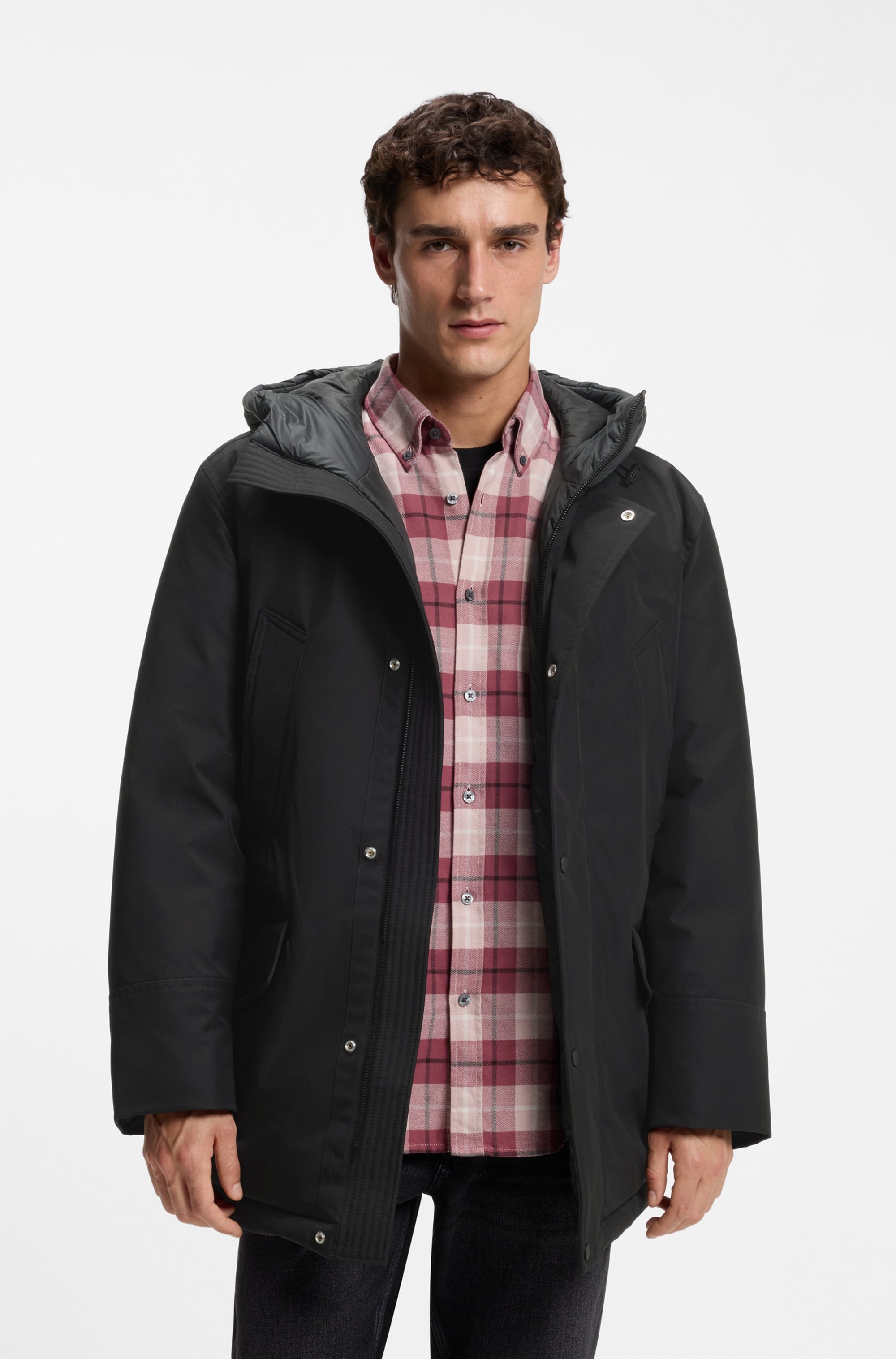 BOSS ORANGE Parka »Osiass1« mit Kapuze im Relaxed Fit, wasserabweisend