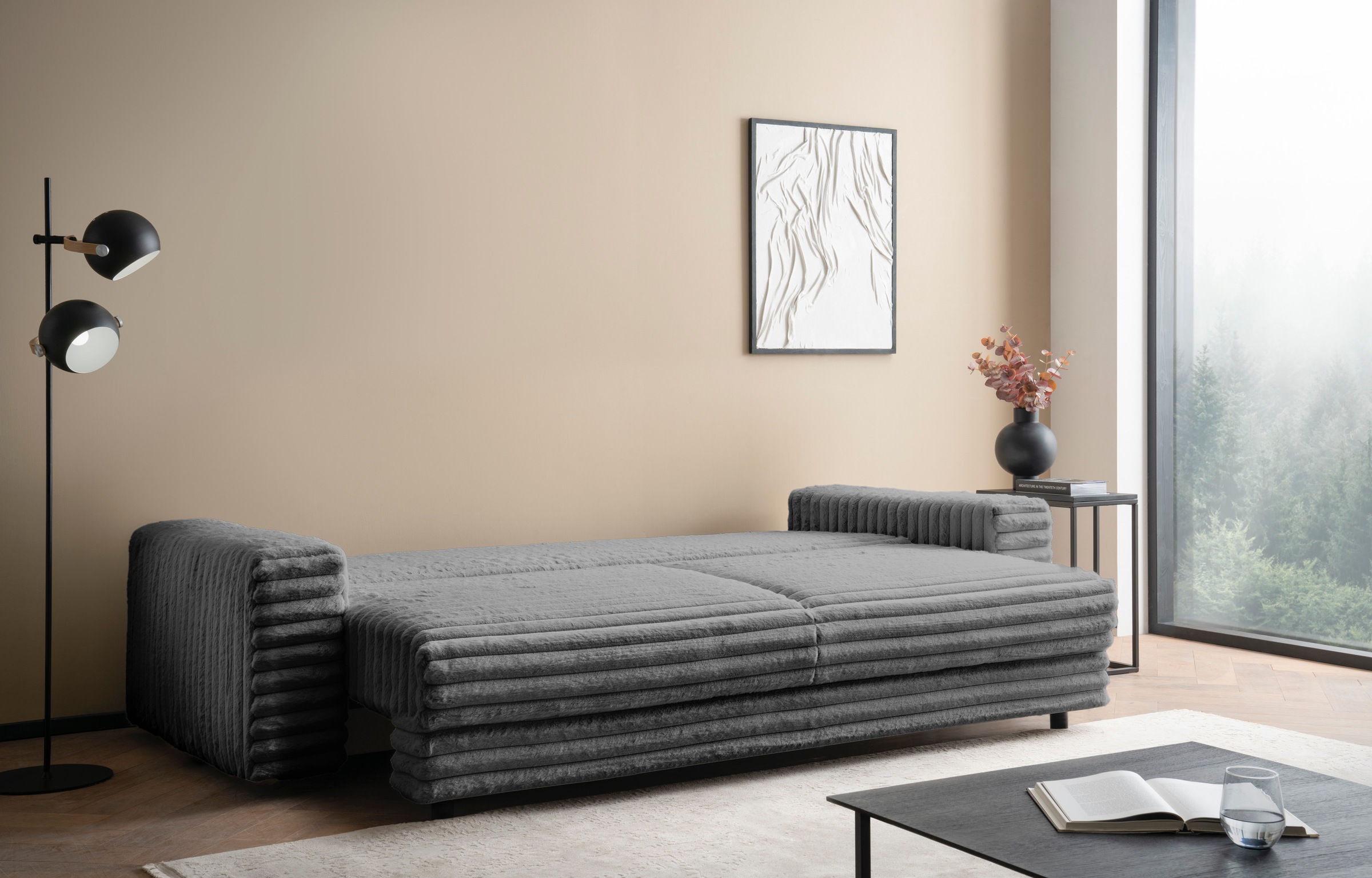 LeGer Home by Lena Gercke Schlafsofa »Imoga, Polster mit Schlaffunktion, 3-Sitzer Sofa, Couch mit Bettkasten«, in modernen Farben und Stoffen, Bettfunktion, Liegefläche: 200x150 cm