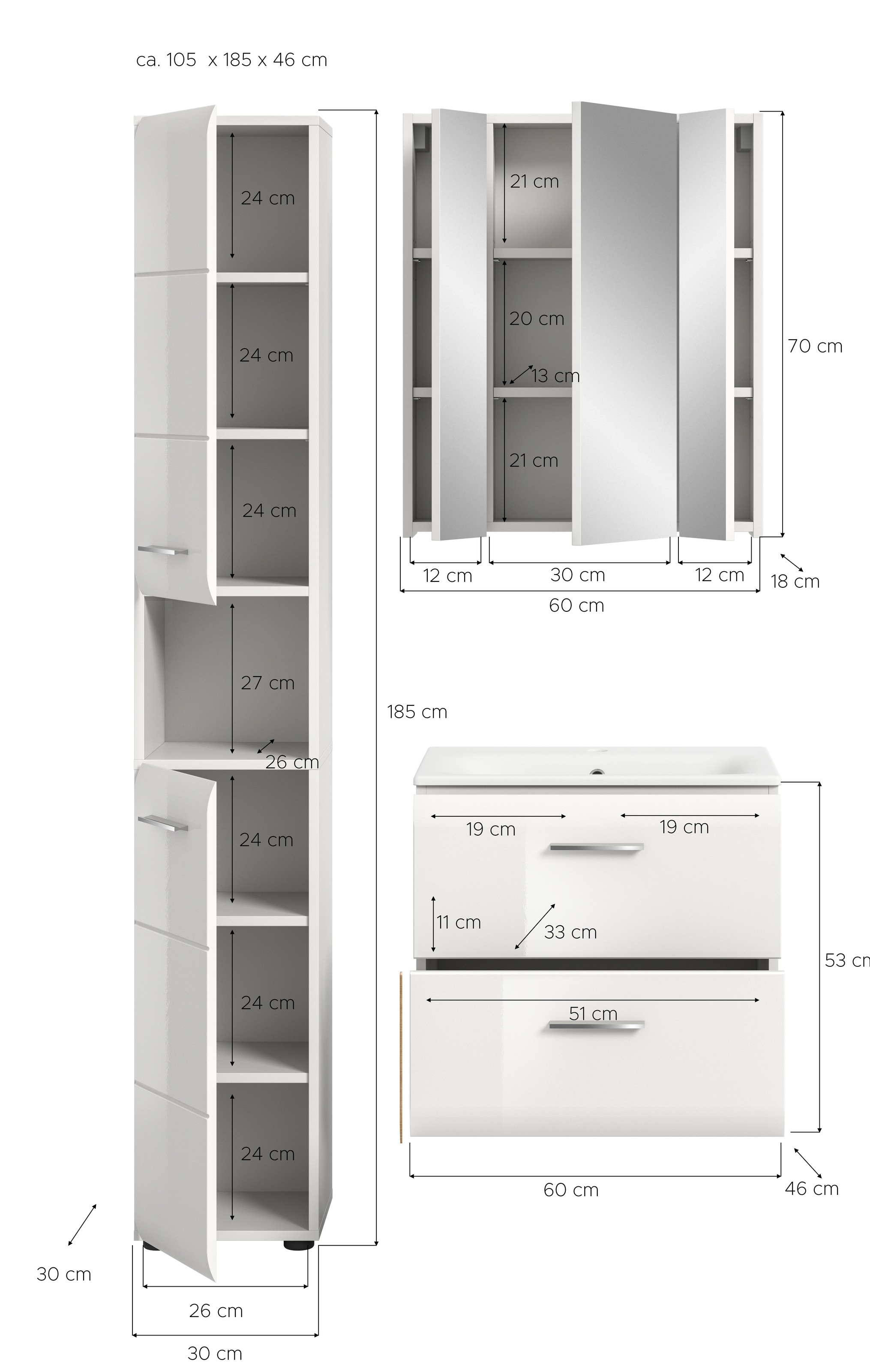 INOSIGN Badezimmer-Set Set, 4 Stk. tlg.