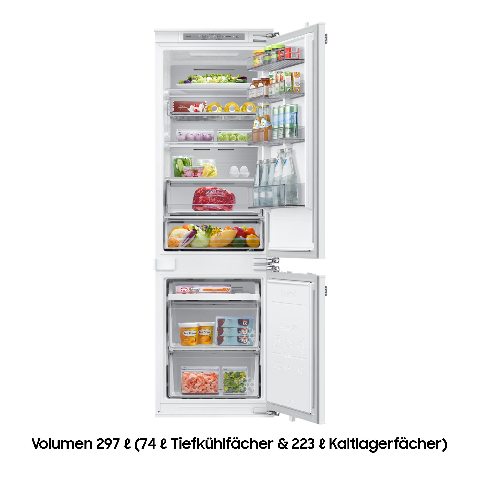 Samsung Einbaukühlgefrierkombination BRB8OF »BRB80F30ADFO«, All‑Around Cooling ‑ Gleichmäßige Kühlung