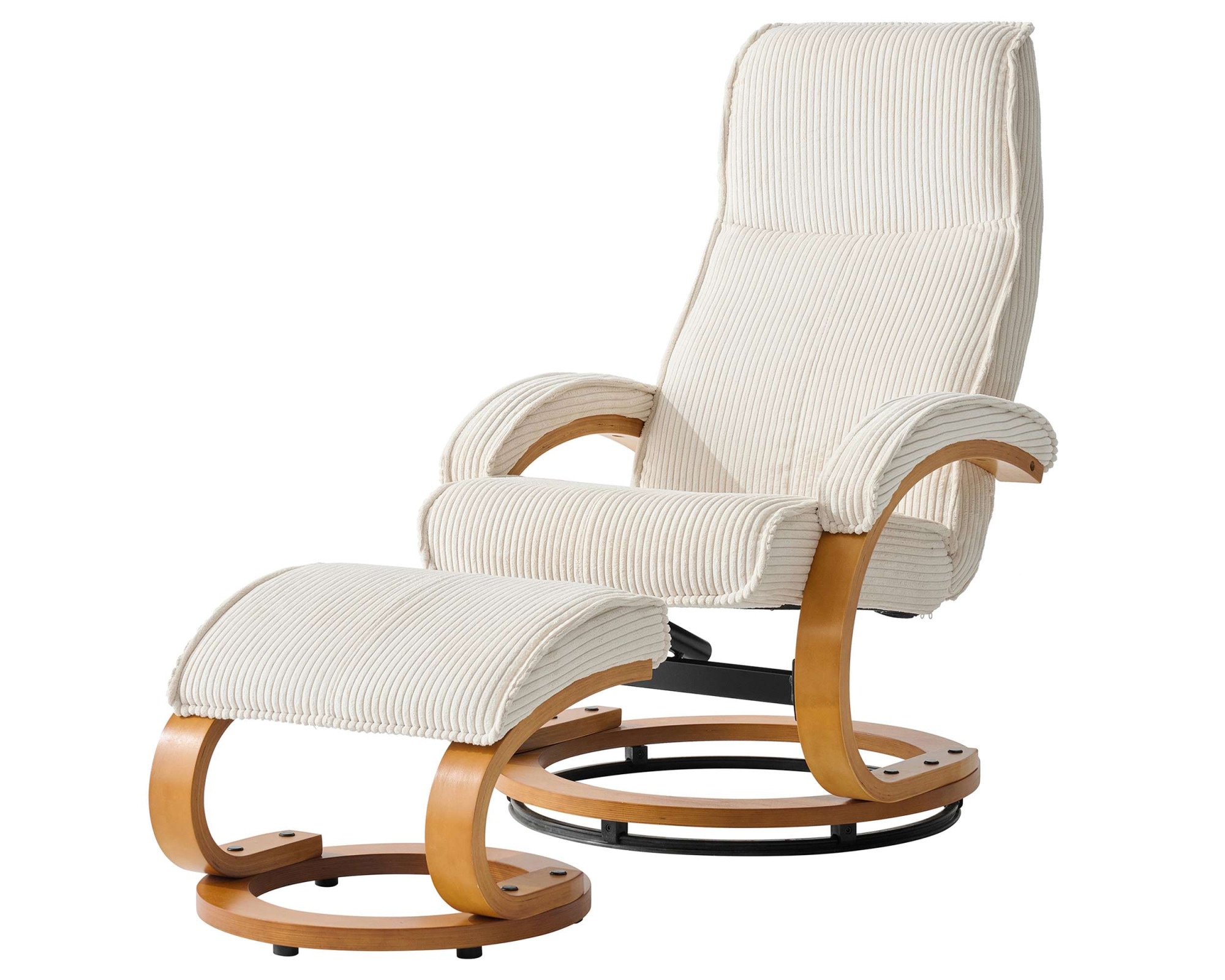 OTTO home Relaxsessel »mit Hocker PARIS neu: Cord - OTTO. Verlässliche Qualität.« bestehend aus Sessel und Hocker,  manuelle Relaxfunktion mit Drehfunktion, neu: Cord-Bezug