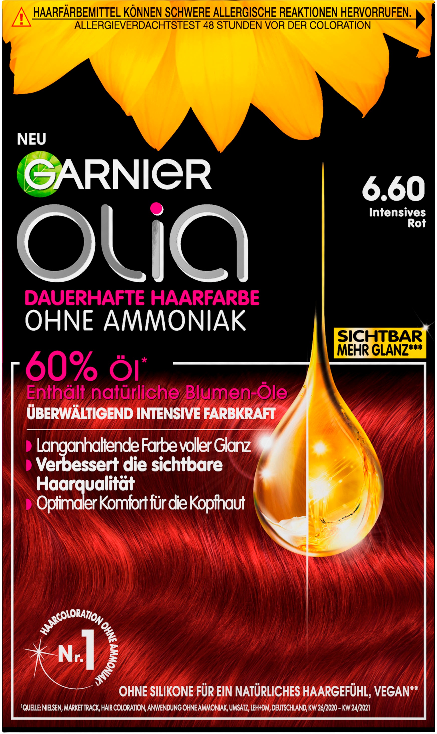 GARNIER Coloration »Garnier Olia dauerhafte Haarfarbe«, (Set, 3 tlg.), mit pflegender Formel
