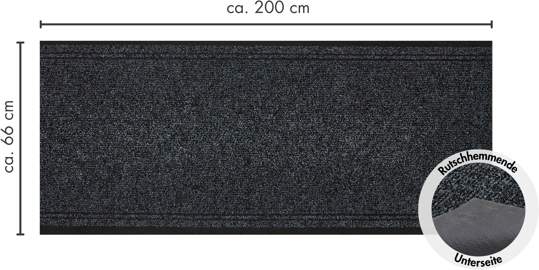 Andiamo Läufer »Mitch, Made in Belgium«, rechteckig, 6 mm Höhe, Schmutzfangläufer, meliert, mit Bordüre, In- und Outdoor geeignet