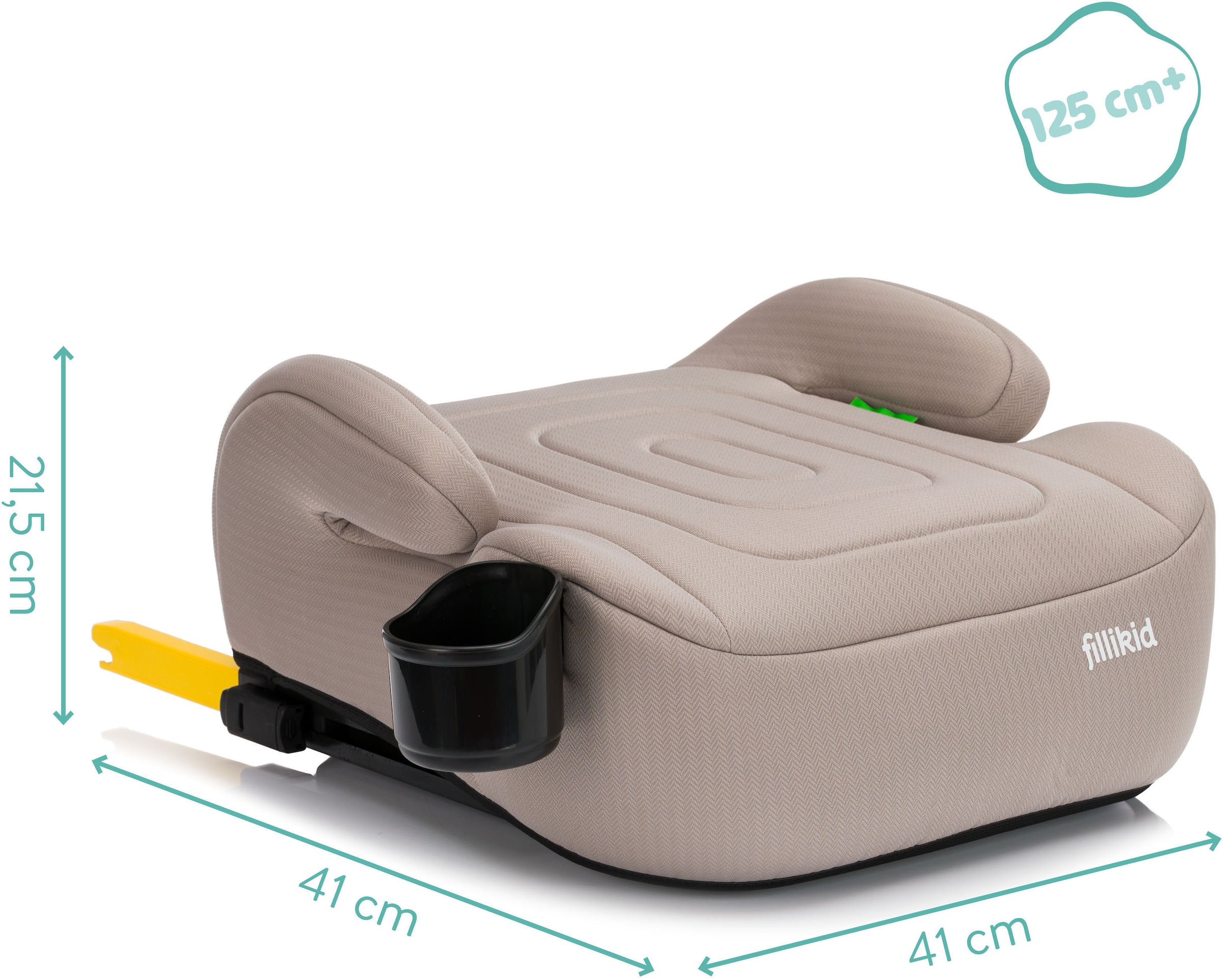 Fillikid Kindersitzerhöhung »Flip Deluxe, Auto mit verstellbarem Iso-Fix« mit Flaschenhalter