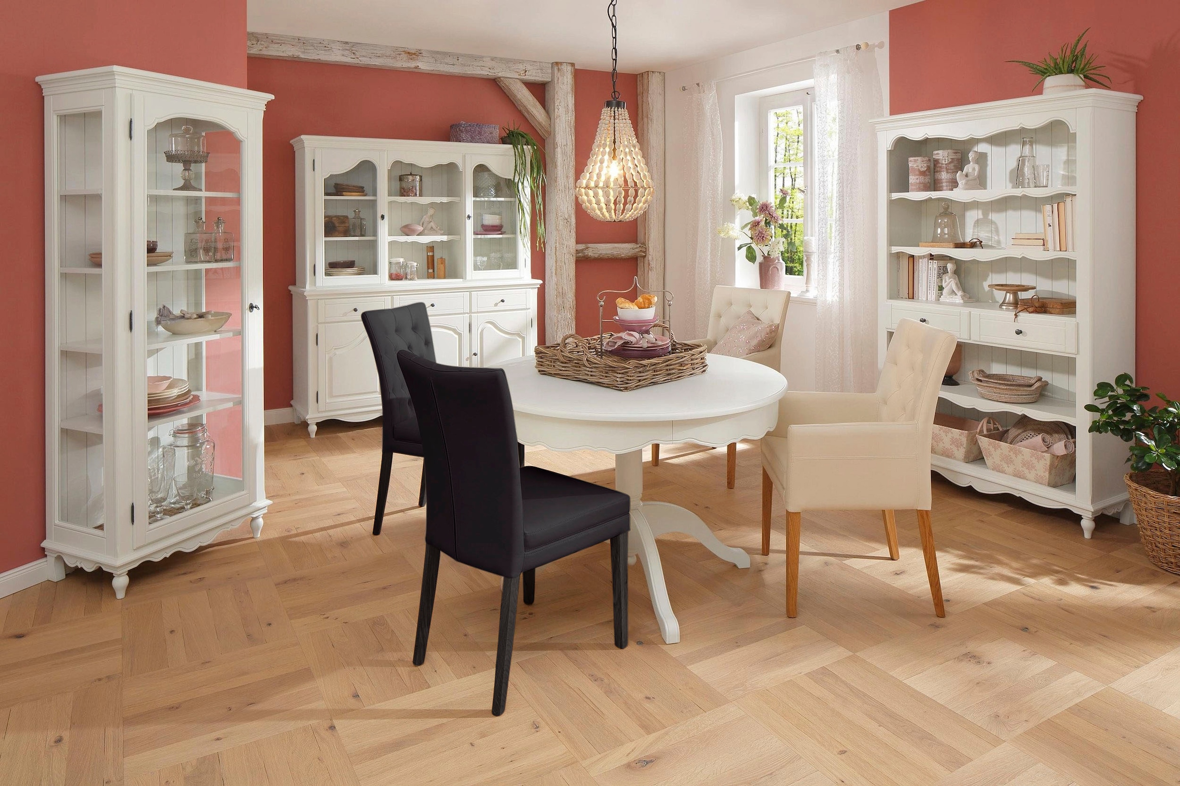 Home affaire 4-Fußstuhl »Colorado«, (Set), 6 St., Kunstleder, Beine aus Buche, wengefarben lackiert, Im 2er, 4er oder 6er-Set