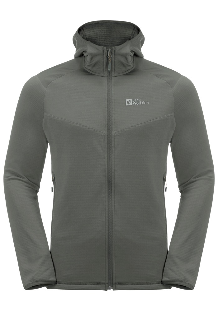 Jack Wolfskin Fleecejacke »KOLBENBERG HOODED FZ M«, mit Kapuze