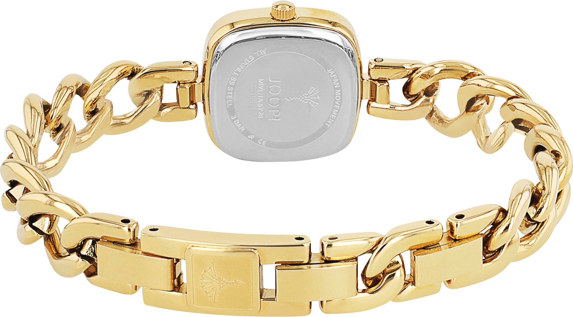 JOOP! Quarzuhr, Armbanduhr, Damenuhr, analog, Edelstahlarmband in Kettengliederung