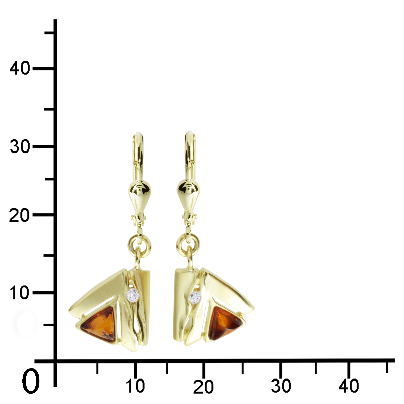 OSTSEE-SCHMUCK Paar Ohrhänger »- Benita - Gold 585/000 - Bernstein/Brillant«