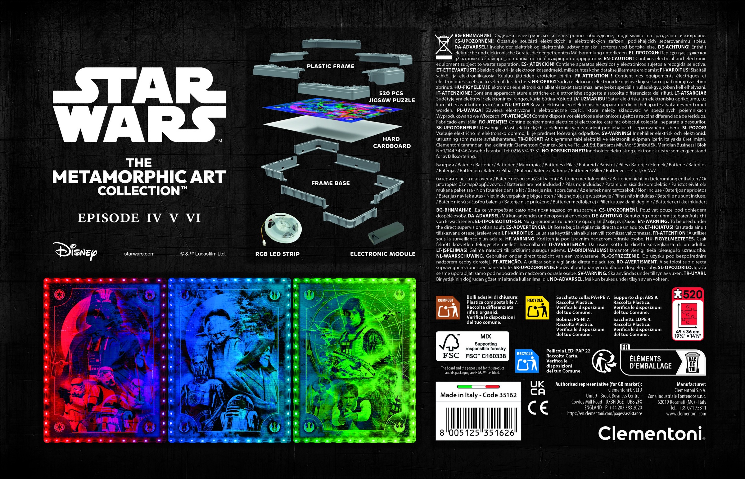 Clementoni® Puzzle »Star Wars - The Metamorphic Art Collection Episode 4-5-6« Mit Licht; Made in Europe