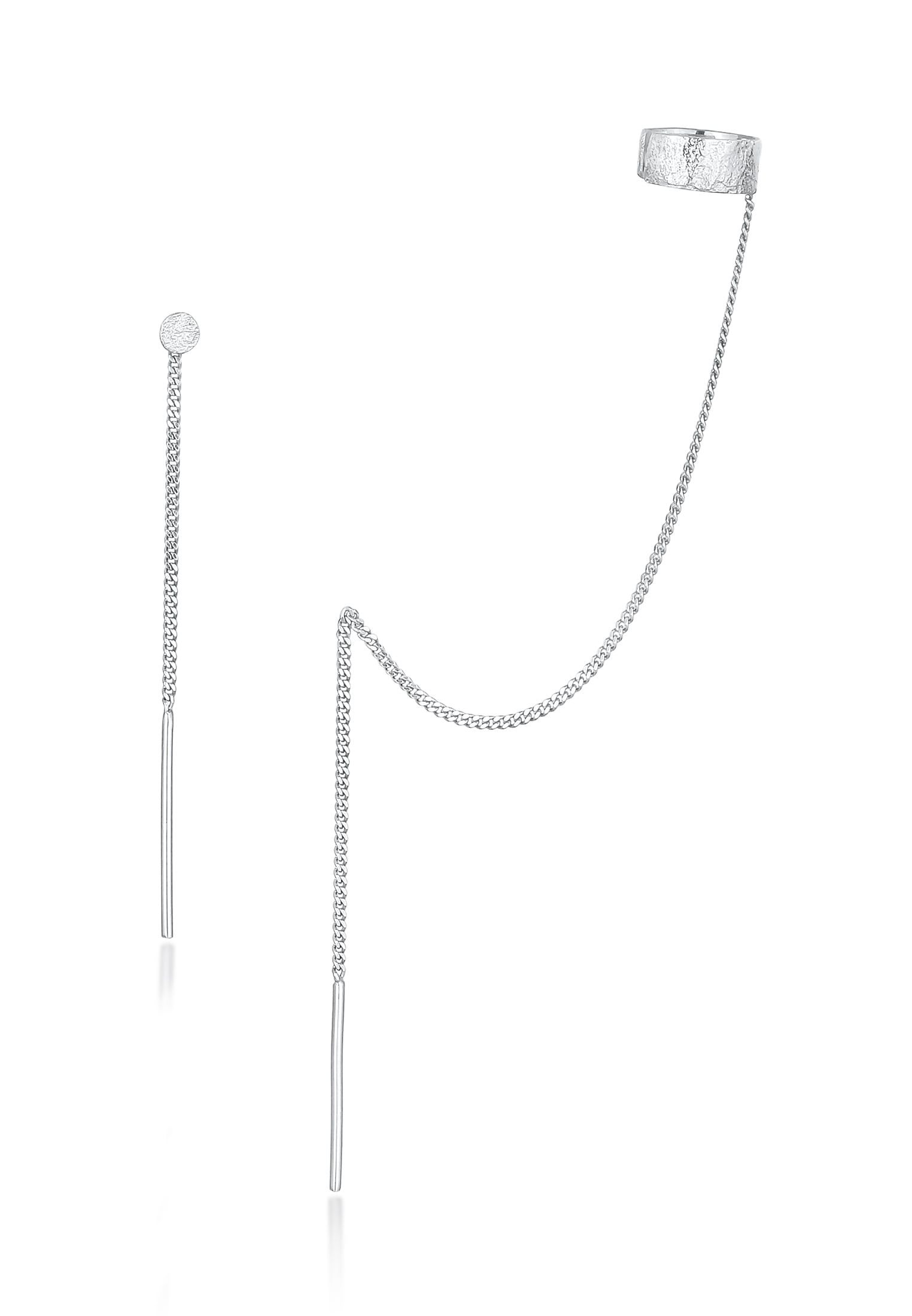 Elli Paar Ohrhänger »Ohrringe Set Earcuff Durchzieher Gehämmert 925 Silber«