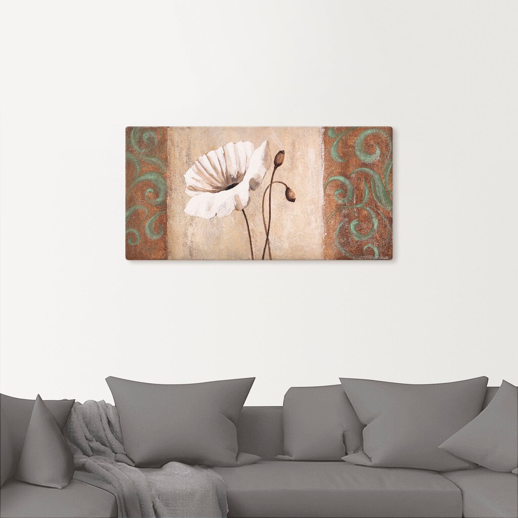 Artland Wandbild »Mohnblumen mit Ornamenten«, Blumen, (1 St.)