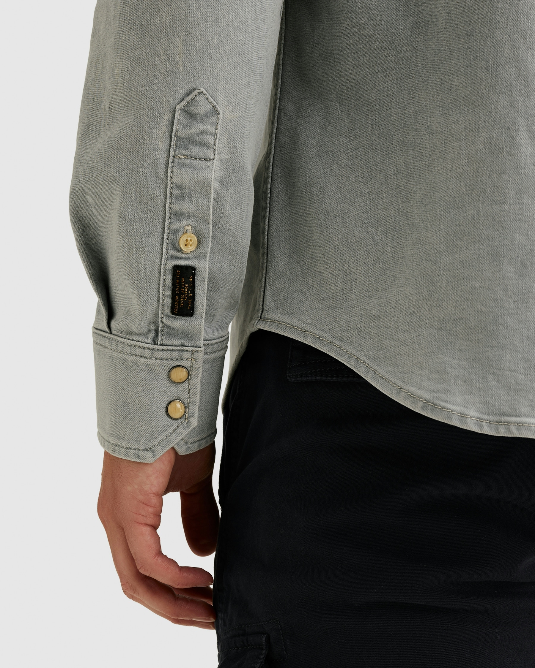 PME LEGEND Jeanshemd »Denim Shirts Sunset Greyblue Shade« mit Druckknopfleiste