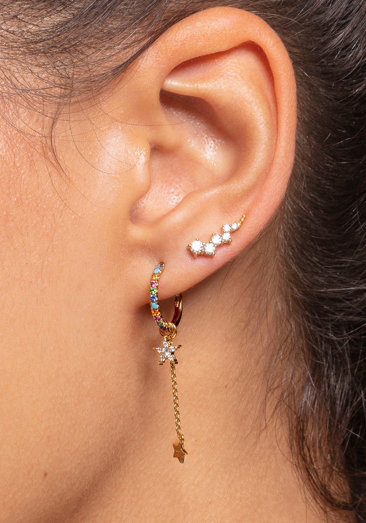 THOMAS SABO Paar Ohrstecker »Ear climber weiße Steine, H2157-051-14, H2157-414-14«, mit Zirkonia (synth.)