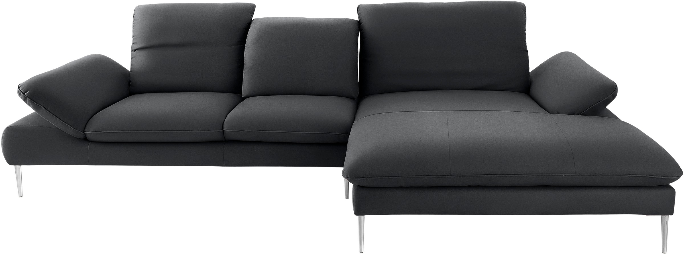 W.SCHILLIG Ecksofa »enjoy&MORE, Designsofa, bequem, zeitlos und elegant, L-Form«, mit Sitztiefenverstellung, Füße Chrom glänzend, Breite 340 cm