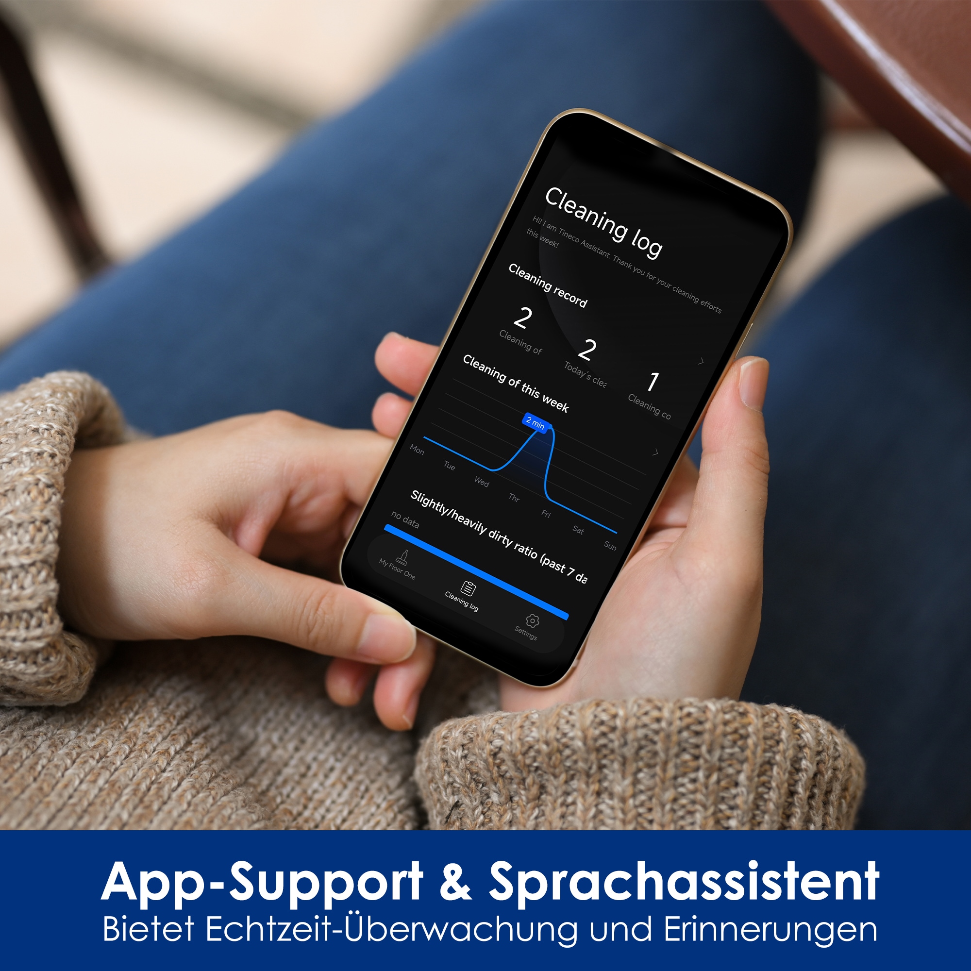 Tineco Nass-Trocken-Sauger »Floor One S5 Stretch Extreme, 180° Neigung, Selbstreinigung,«, 40 Min Akku, automatische Anpassung der Saugleistung, Tierhaarfilter