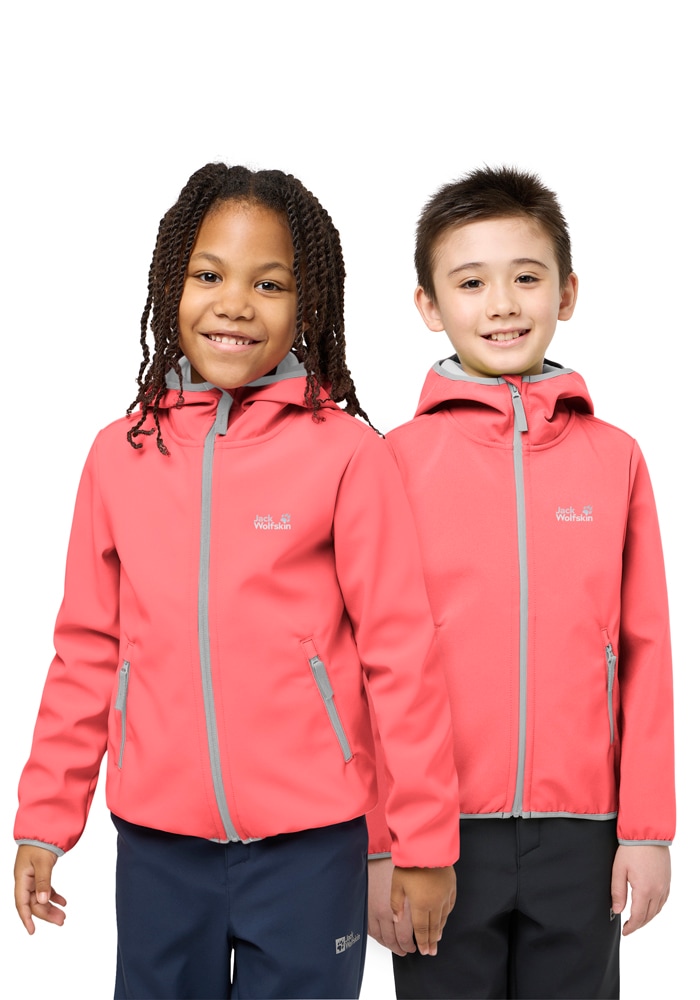 Jack Wolfskin Softshelljacke »FOURWINDS JACKET KIDS« mit Kapuze mit Kapuze, wasserabweisend, windabweisend, atmungsaktiv