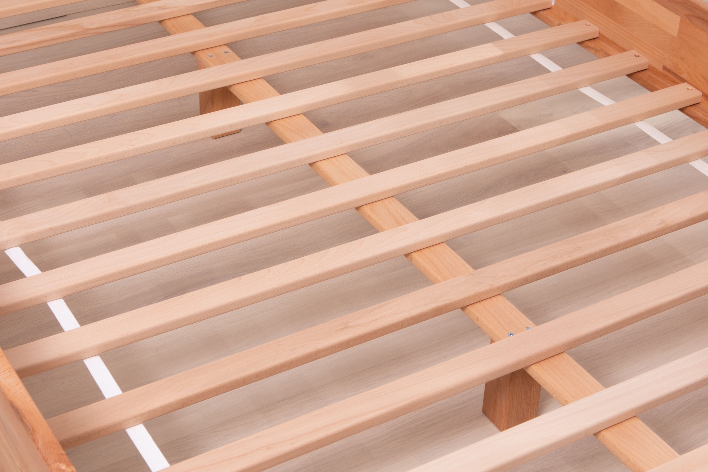 Ticaa Massivholzbett »Merci«, Doppelbett, aus Buche Massivholz, inkl. Rollrost