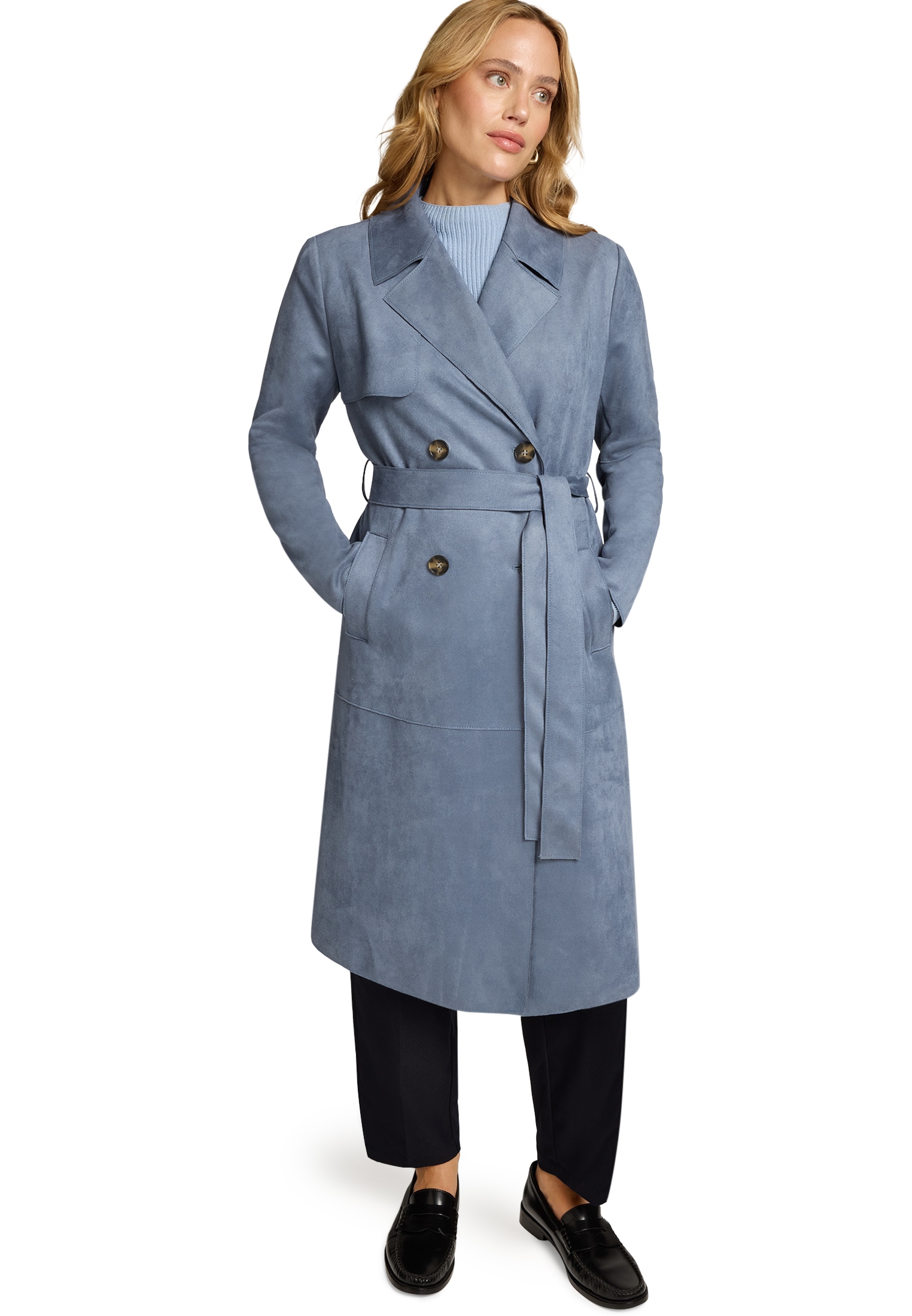 Zero Wollmantel »Mantel in Lederoptik«