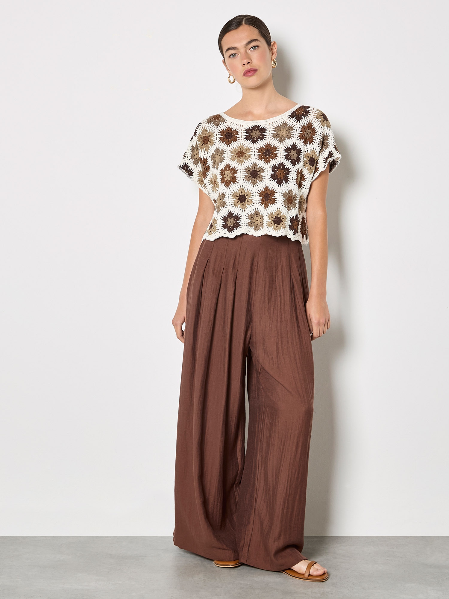 Apricot Stricktop »Hexagon Flowers Crochet Top« mit Häkeldetails
