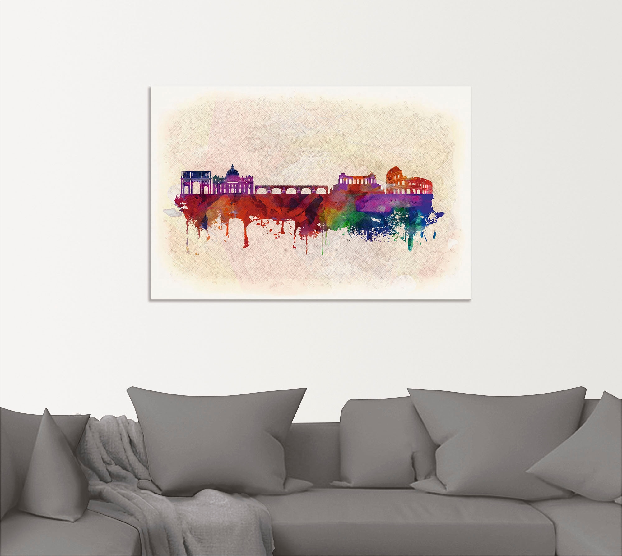 Artland Wandbild »Rom Italien Skyline«, Italien, (1 St.), als Alubild, Leinwandbild, Wandaufkleber oder Poster in versch. Größen
