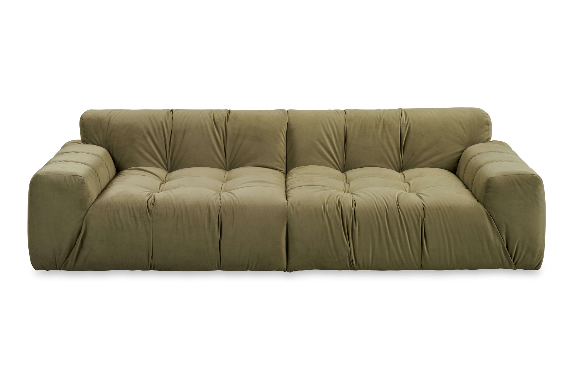 INOSIGN 3-Sitzer »Calmara, Breite 286 cm, weicher Lounge-Sitzkomfort«, bodentief, Samt oder Chenille, mit Knopfsteppung
