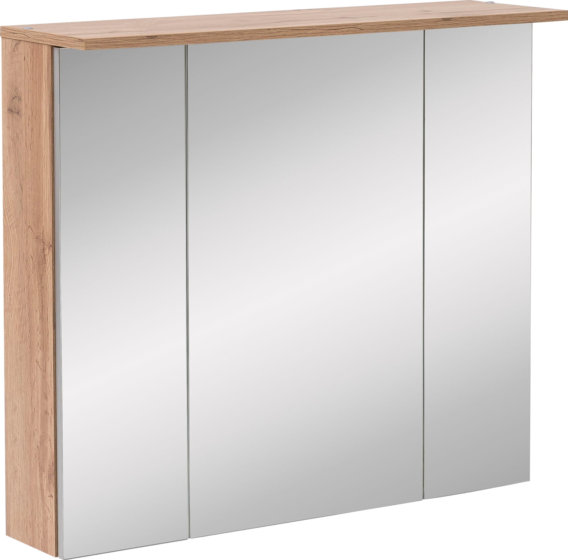 Spiegelschrank »Nora«, Breite 80,5 cm, 3-türig, LED-Beleuchtung, Schalter-/Steckdosenbox