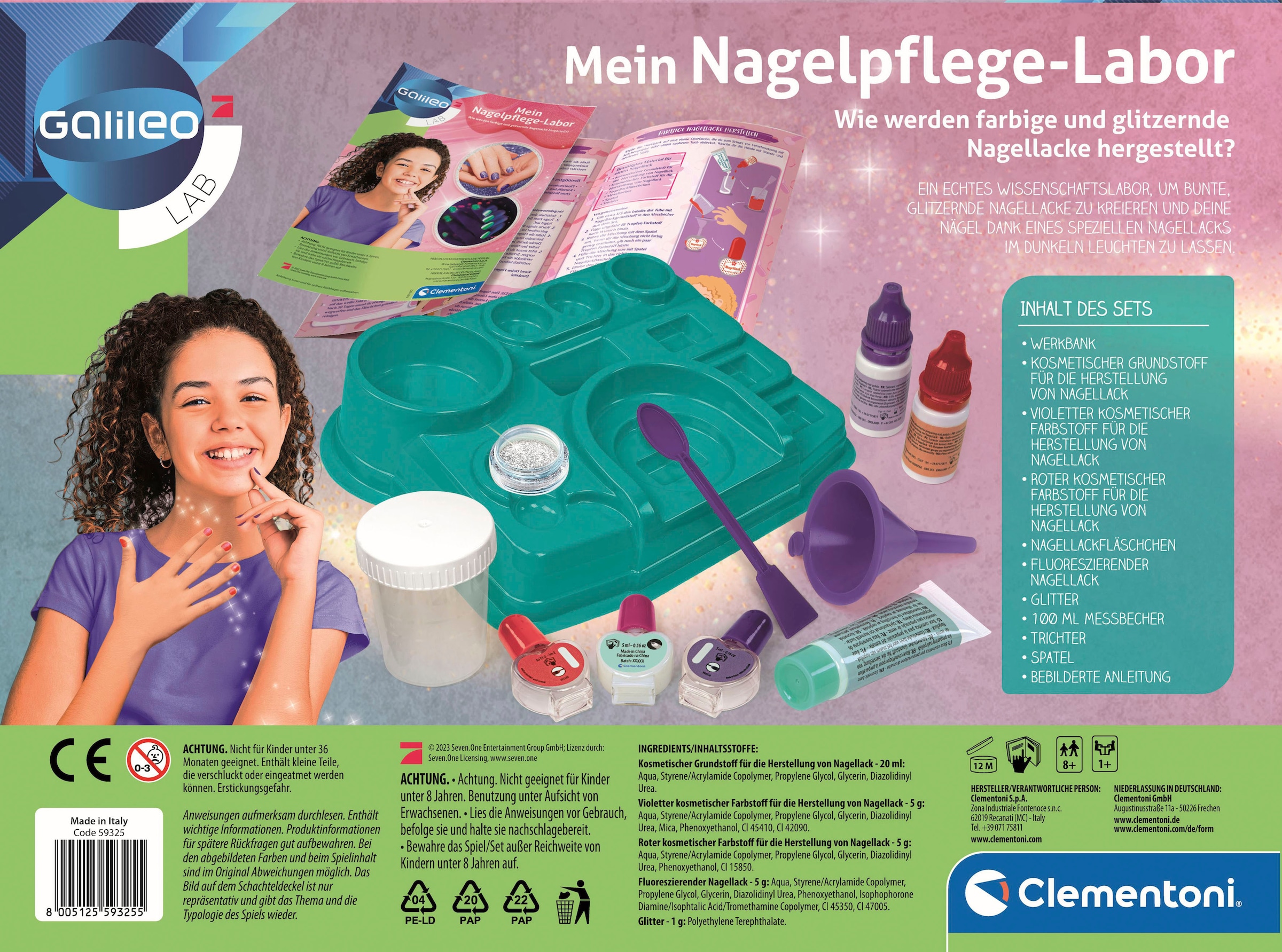 Clementoni® Experimentierkasten »Galileo, Mein Nagelpflege-Labor«, Made in Europe