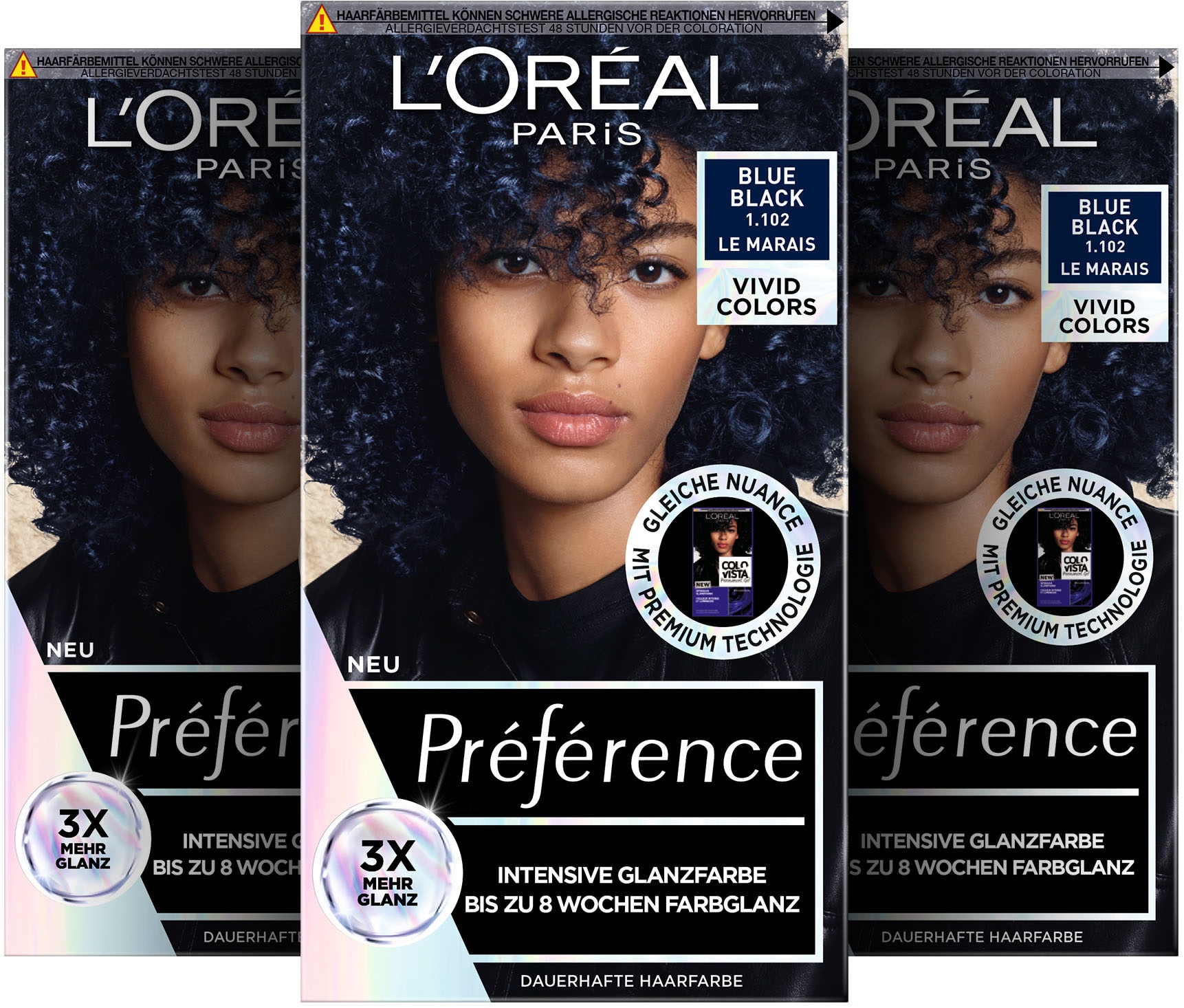 L'ORÉAL PARIS Coloration »Préférence Vivid Colors«, (Packung, 3 tlg.), mit pflegender Formel