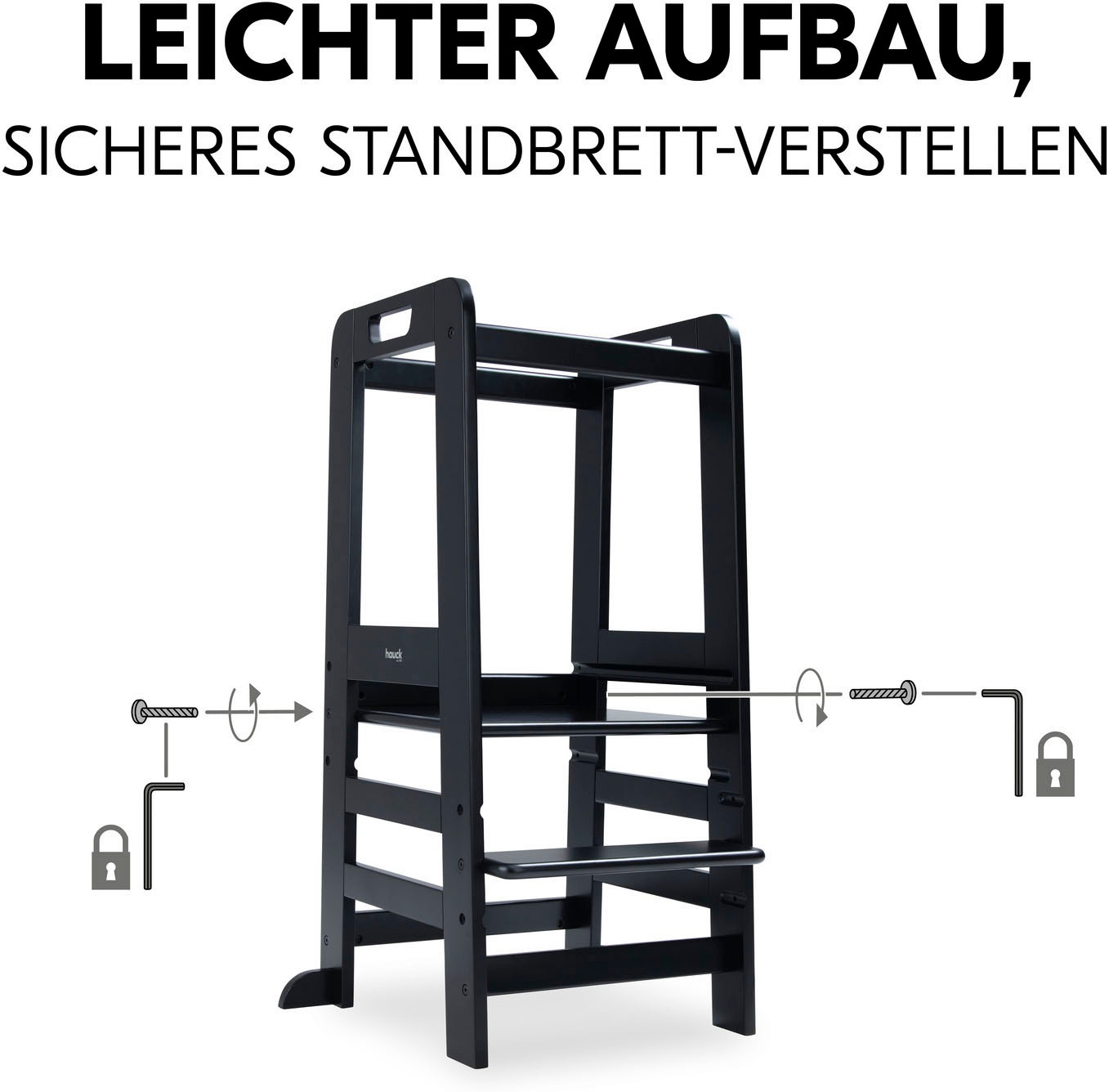 Hauck Stehhilfe »Lernturm Learn N Explore, Black«, FSC® - schützt Wald - weltweit
