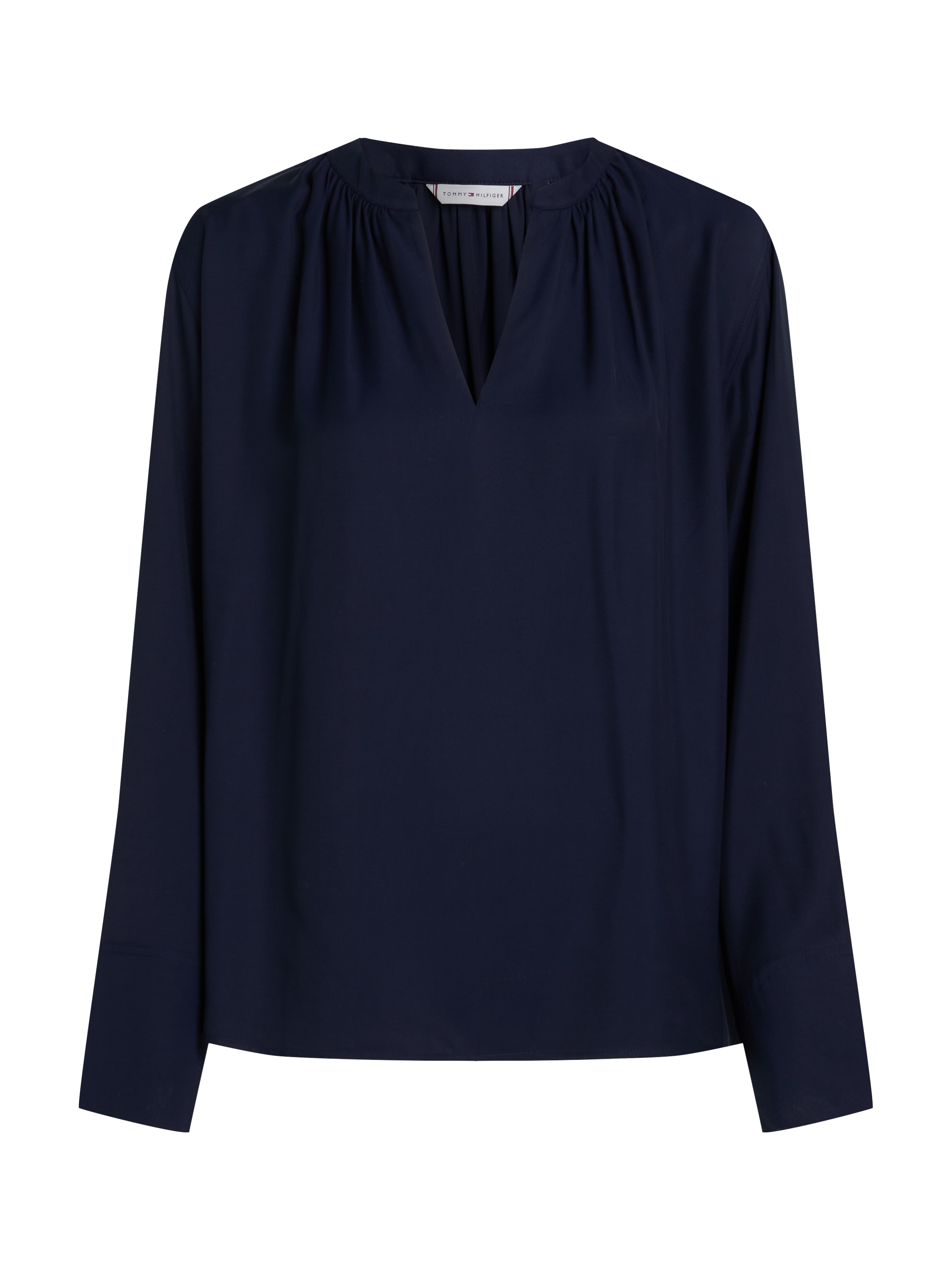 Tommy Hilfiger Curve Klassische Bluse »CRV SOFT VIS V NECK LS BLOUSE«, in Großen Größen, V-Ausschnitt