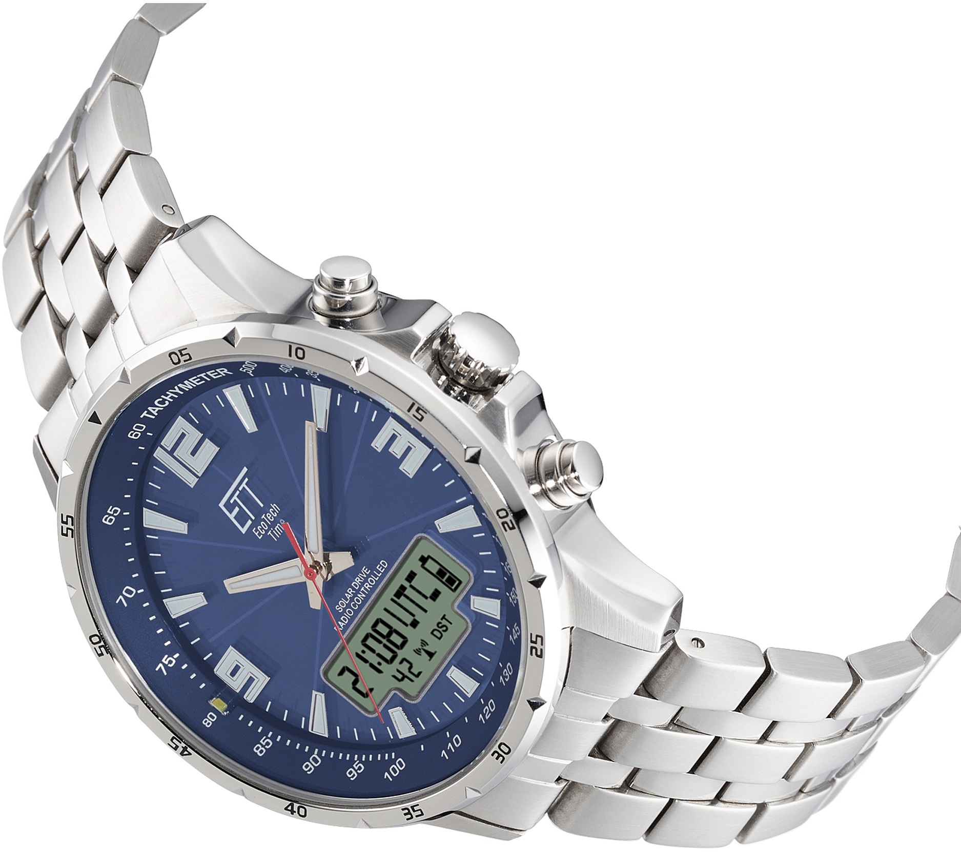 ETT Funkchronograph »Professional, EGS-11552-31M«, Armbanduhr, Herrenuhr, Stoppfunktion, Datum, Solar