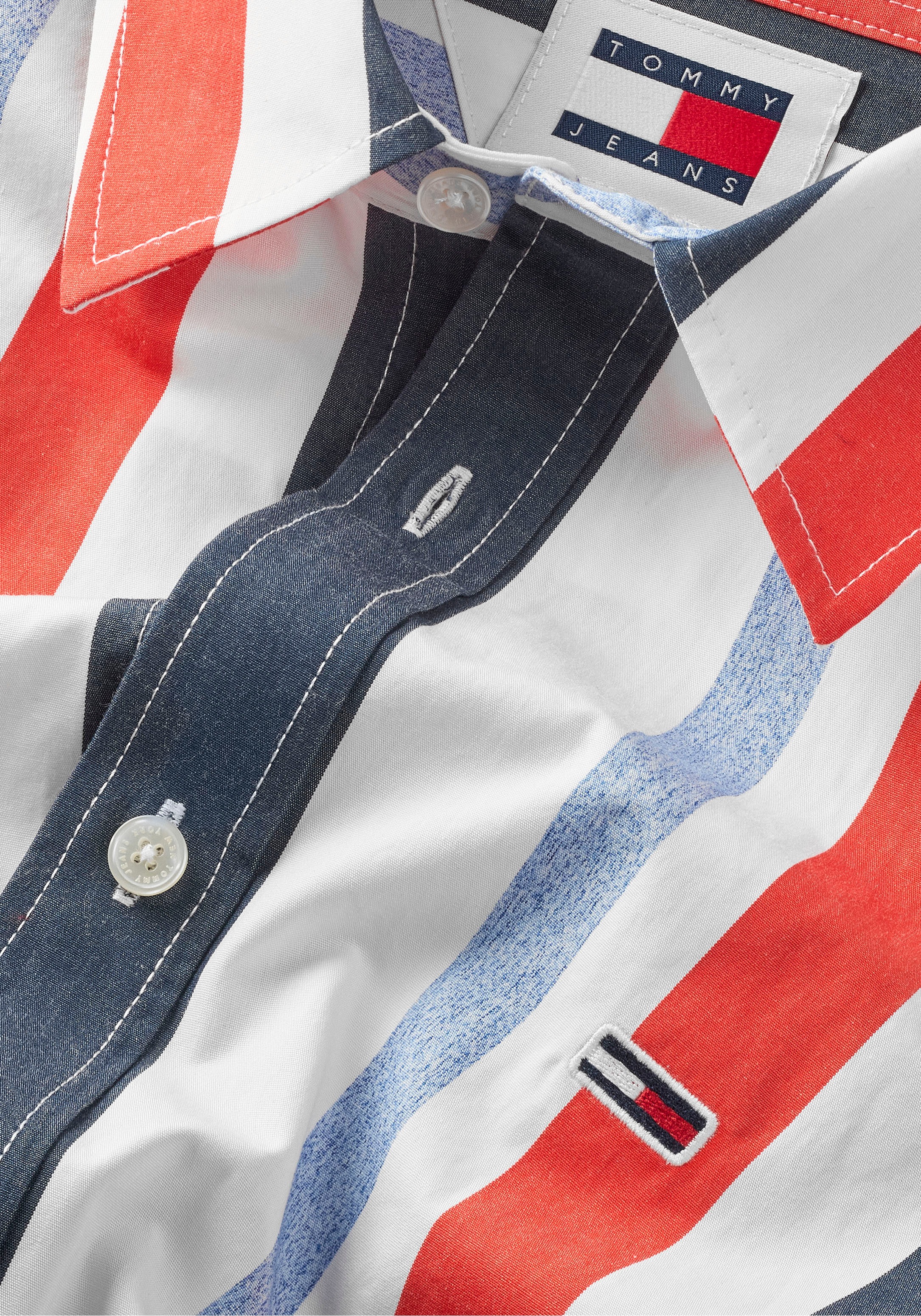 Tommy Jeans Kurzarmhemd »TJM RLX STRIPES SHIRT«, mit mehrfarbigen Streifen