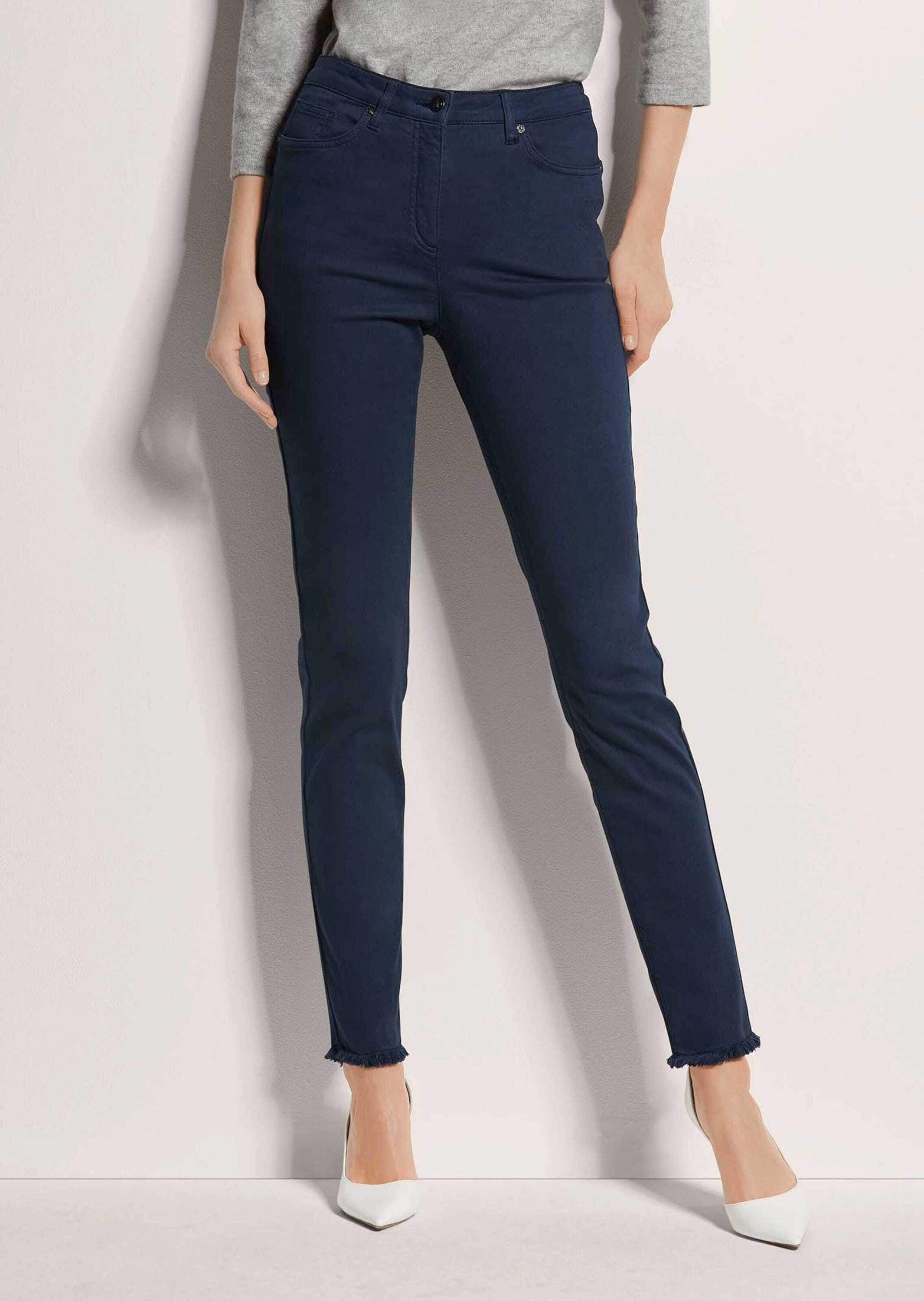 MADELEINE Regular-fit-Jeans »Jeans Jeans mit feinem Fransensaum«