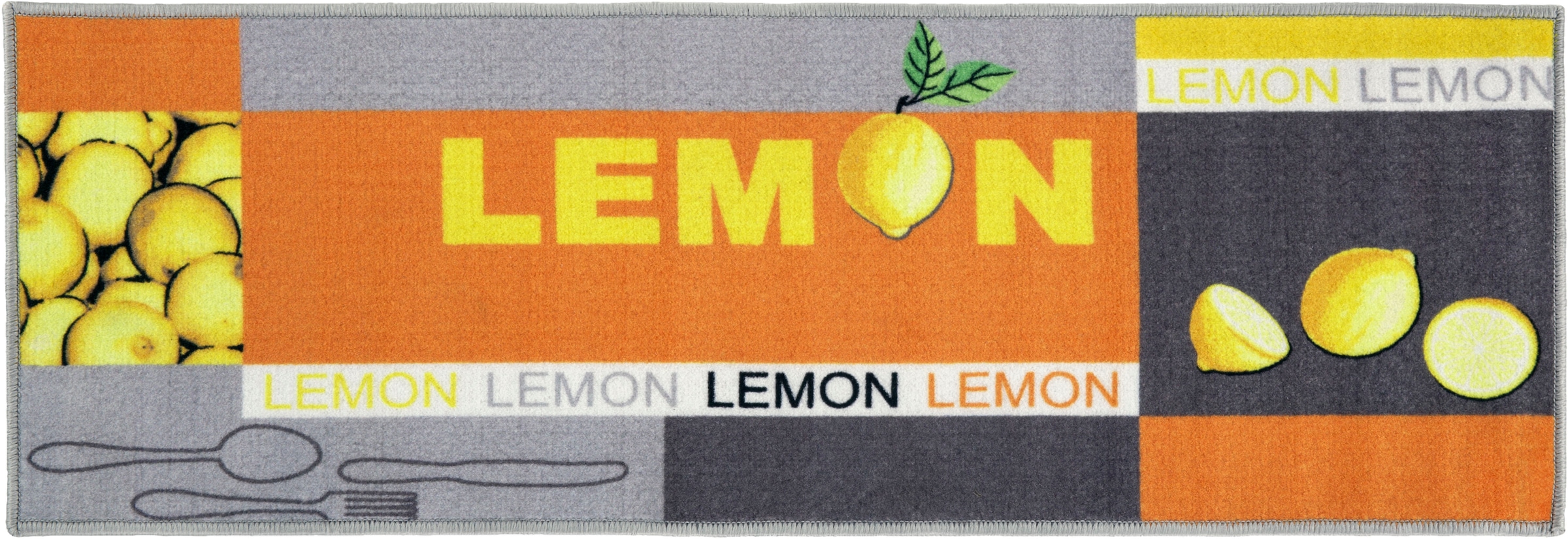 Küchenläufer »Lemon«, rechteckig, Motiv Zitronen, mit Schriftzug, Größe 50x150 cm, Küche