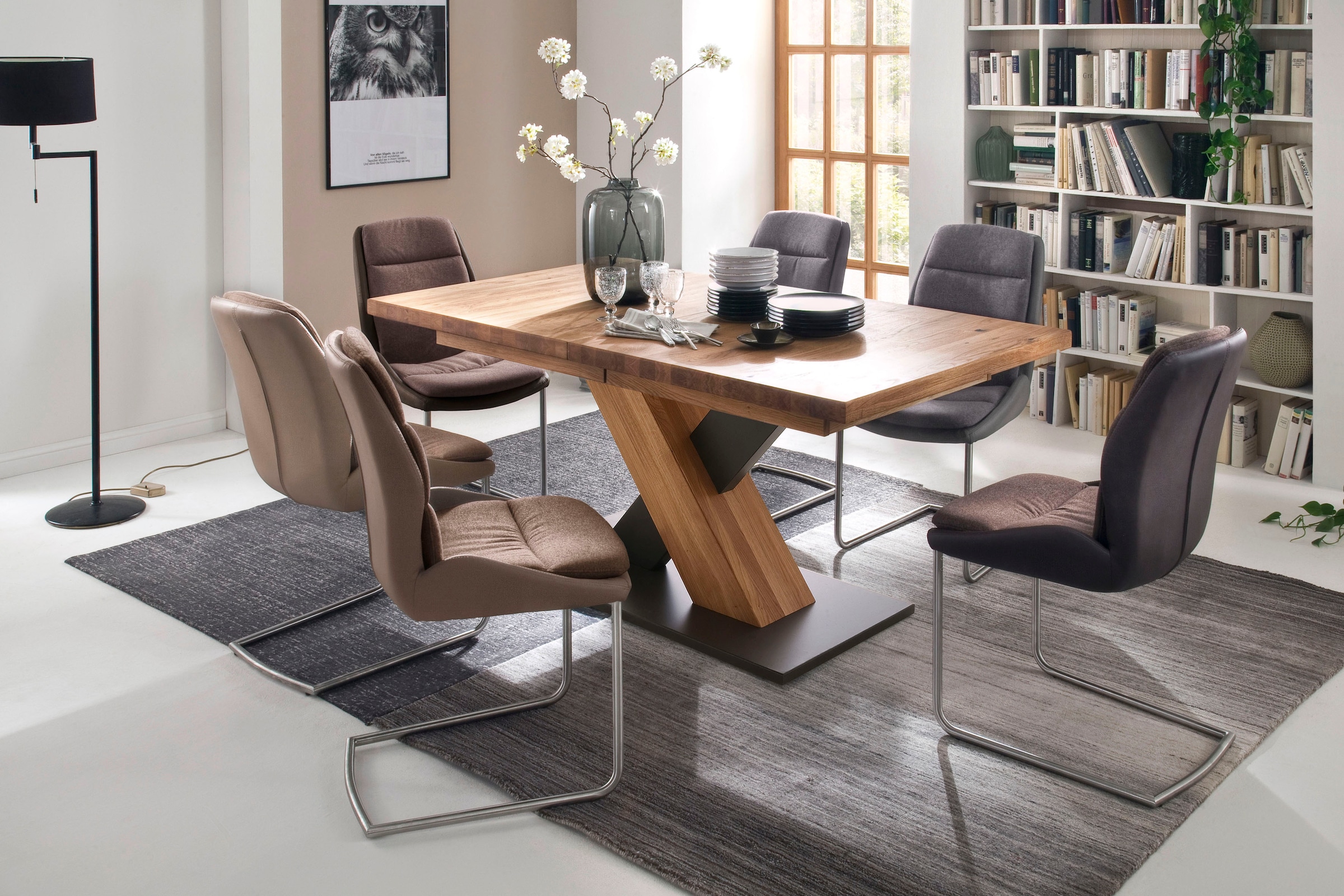 MCA furniture Esstisch »Mendoza A«, Esstisch Massivholz mit Synchronauszug