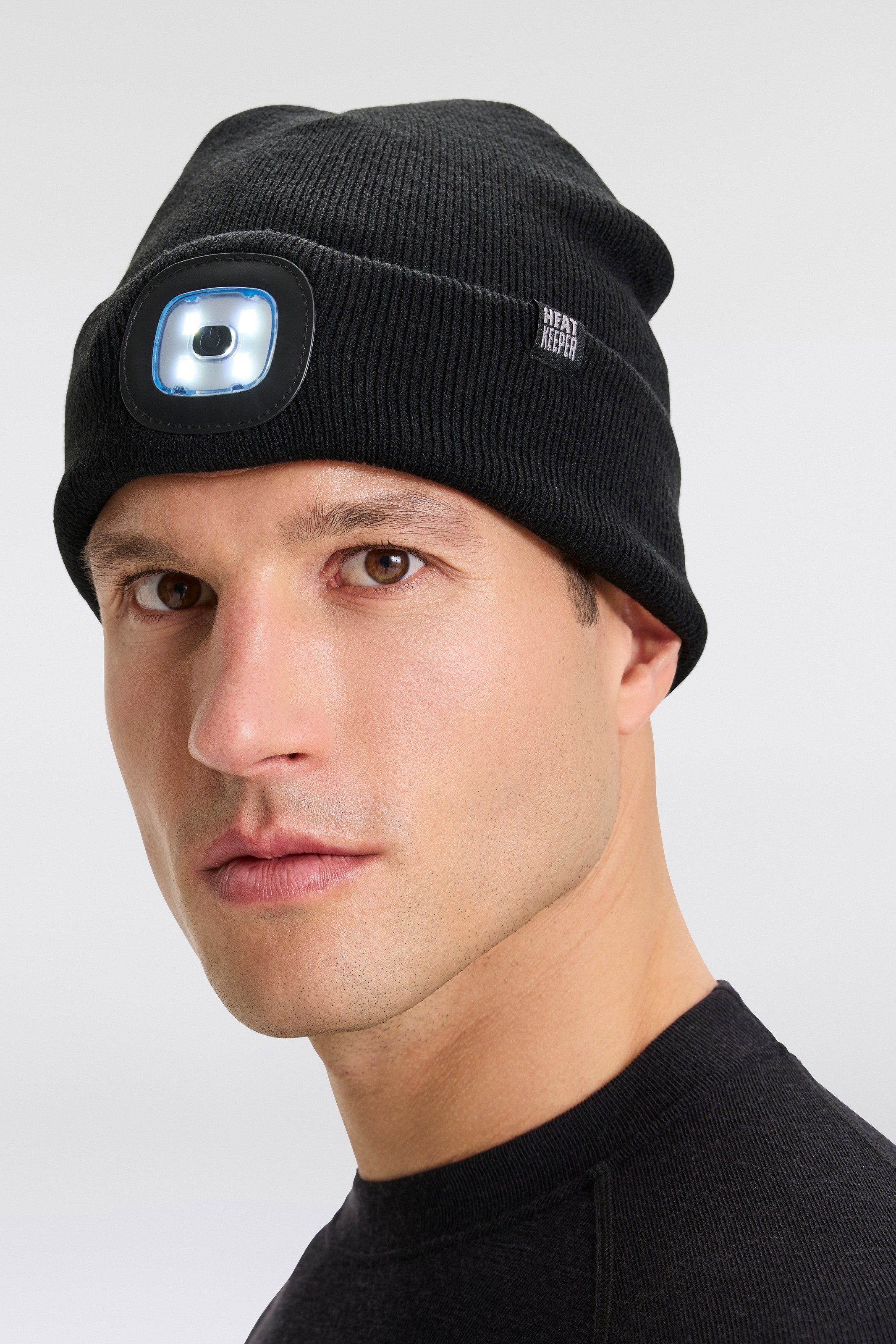 Heatkeeper Strickmütze »MEN THERMAL BEANIE+LED LIGHT RECHARGE«, wiederaufladbarer, abnehmbaren LED-Leuchte für die dunkle Jahreszeit