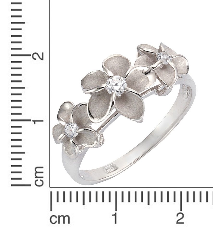 Firetti Fingerring »Schmuck Geschenk Silber 925 Silberring Blume/Blüte«, mit Zirkonia (synth.)