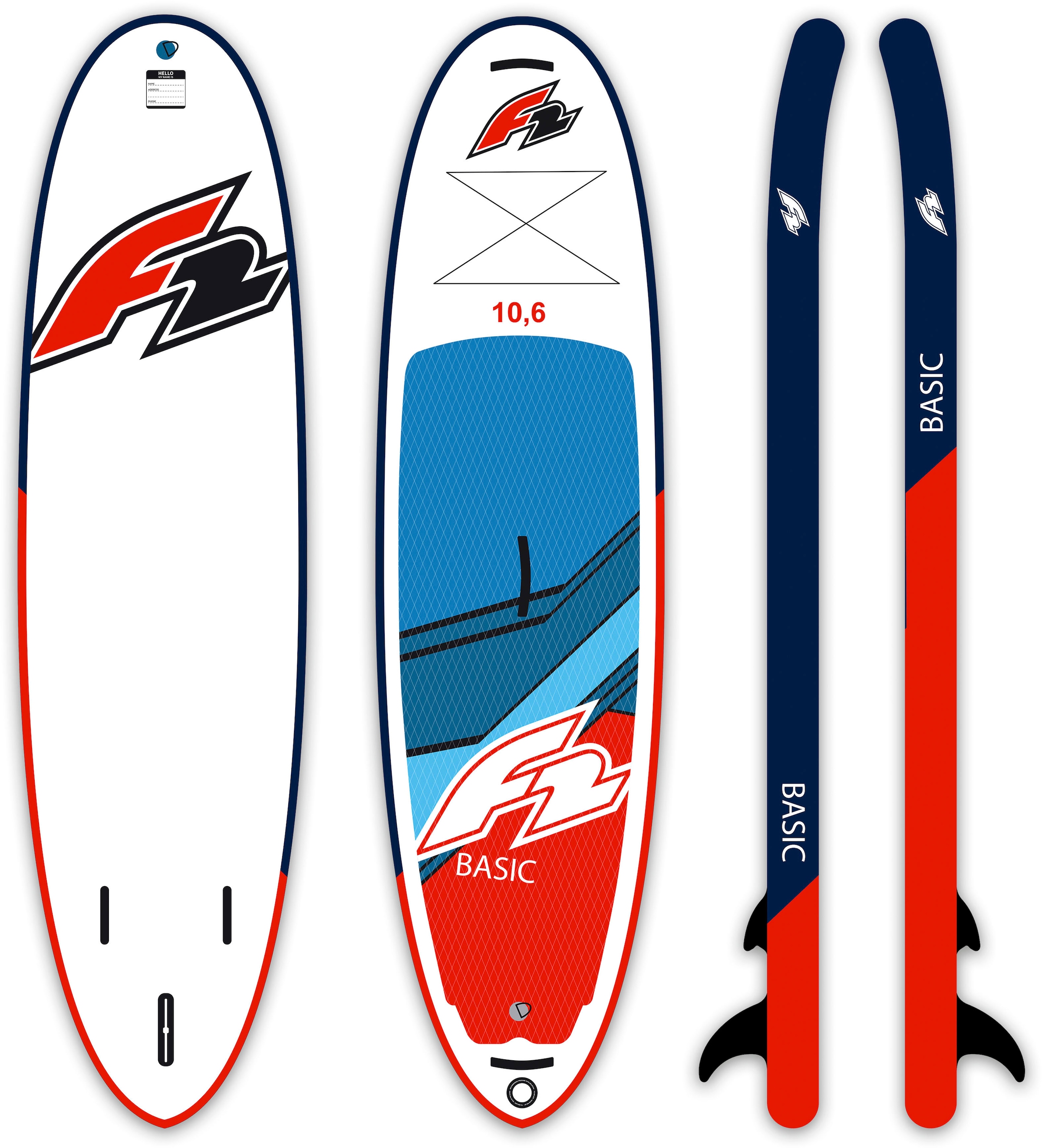 6 »Basic bei F2 Roundsail (Set, F2 SUP-Board inkl. Inflatable red«, 10,6 Rund-/Windsegel) tlg.,