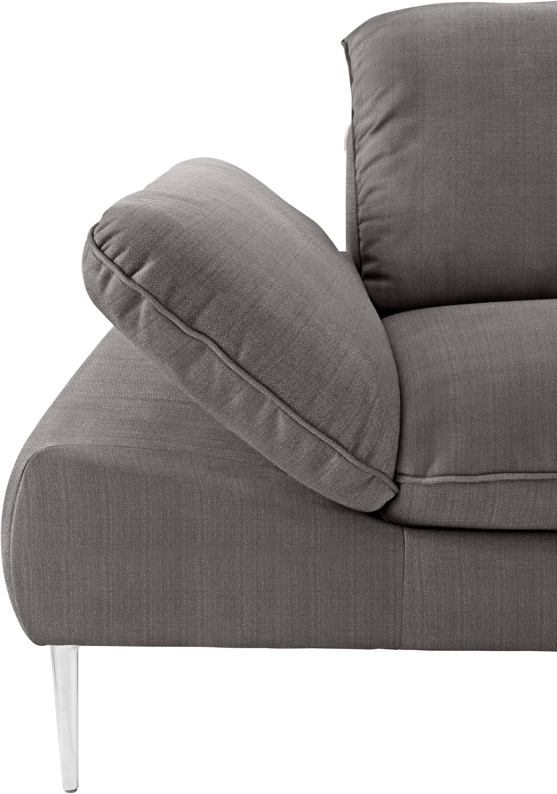 W.SCHILLIG Ecksofa »enjoy&MORE, Designsofa, elegant und bequem, L-Form«, mit Sitztiefenverstellung, Füße Chrom glänzend, Breite 310 cm