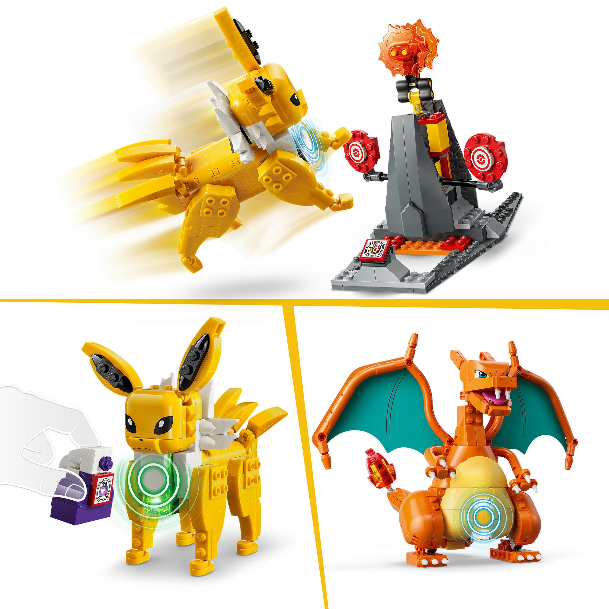 LEGO® Konstruktionsspielsteine »SMART Play™  Ultimativer Showdown zwischen Glurak und Blitza (72167)« LEGO Pokémon; inklusive SMART Brick; mit Licht- und Soundeffekten