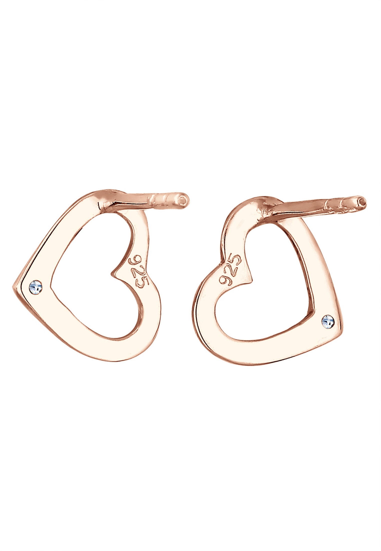 Elli DIAMONDS Paar Ohrstecker »Ohrringe Ohrstecker Herz Diamant Weiß (0.03 ct) 925 Sterling Silber«