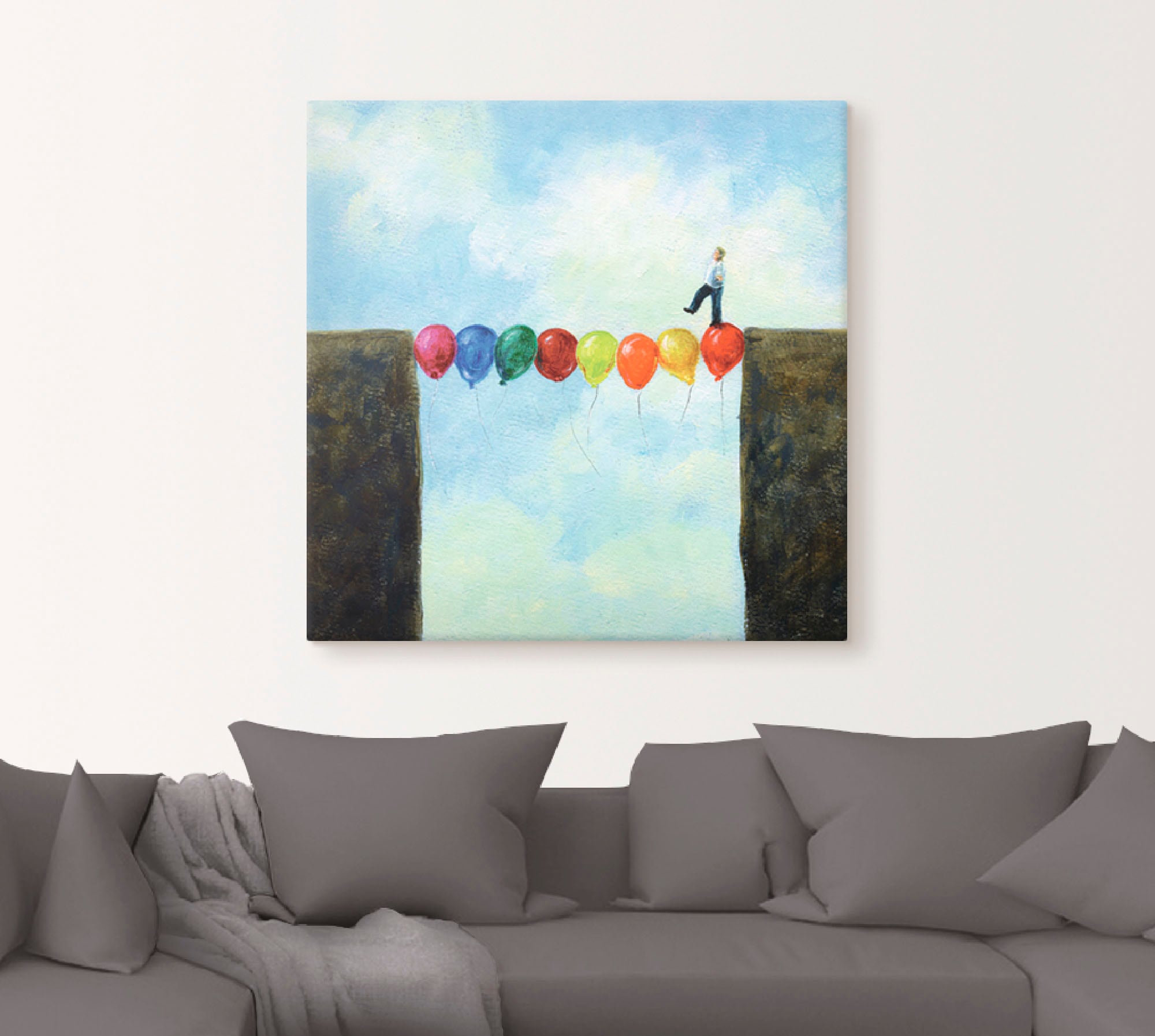Artland Wandbild »Eine Brücke schlagen«, Mann, (1 St.), als Leinwandbild, Poster in verschied. Größen