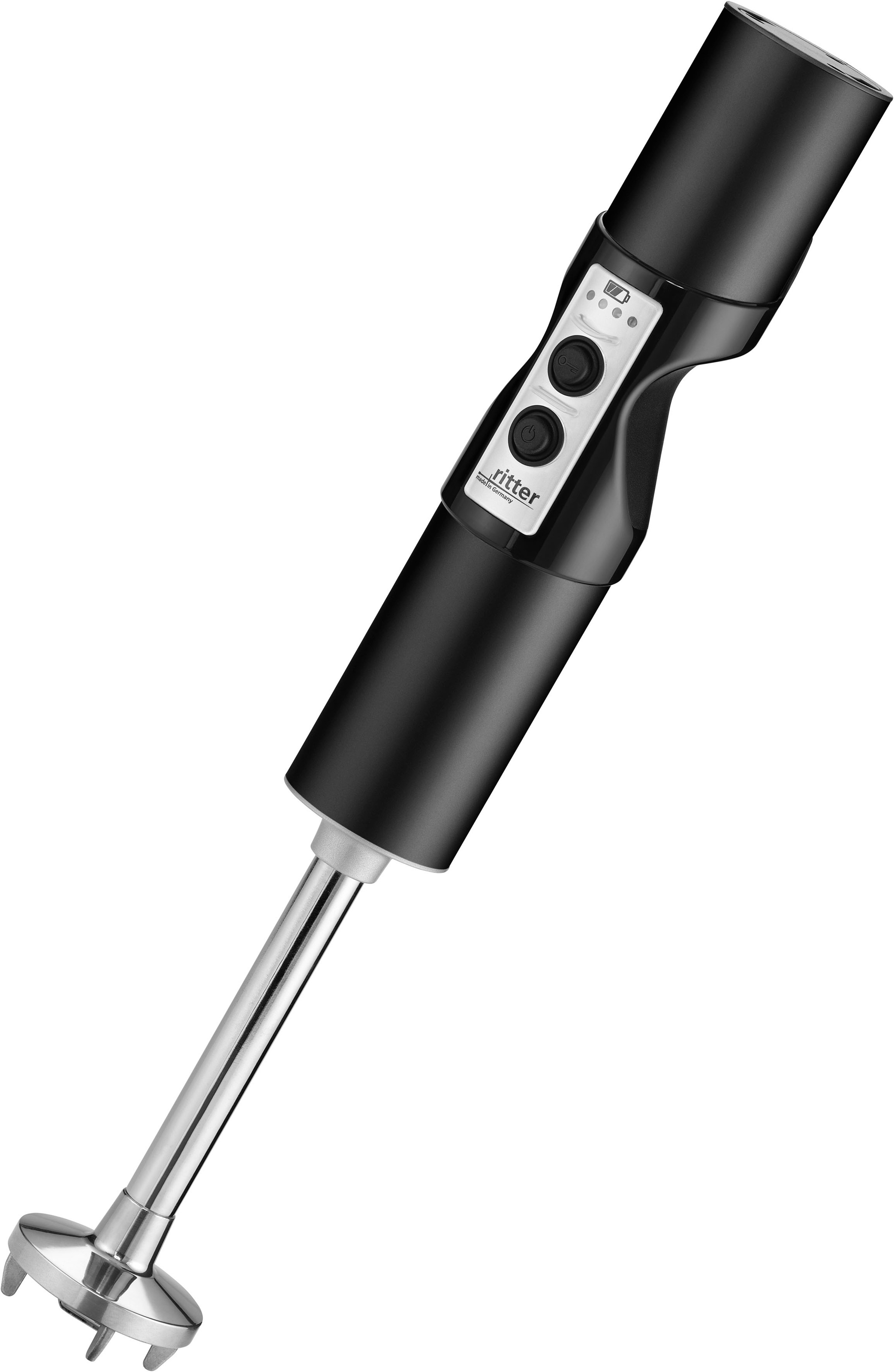 ritter Akku-Stabmixer »stilo 7 Plus Trendfarbe Schwarz«, 120 W, mit 4 Aufsätzen aus Edelstahl sowie 2 Mixbechern