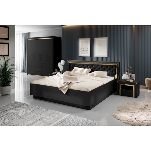 Leonique Schlafzimmer-Set »Arno«, (4 St.), mit silber-oder goldfarbener  Spiegelfolie bequem bestellen