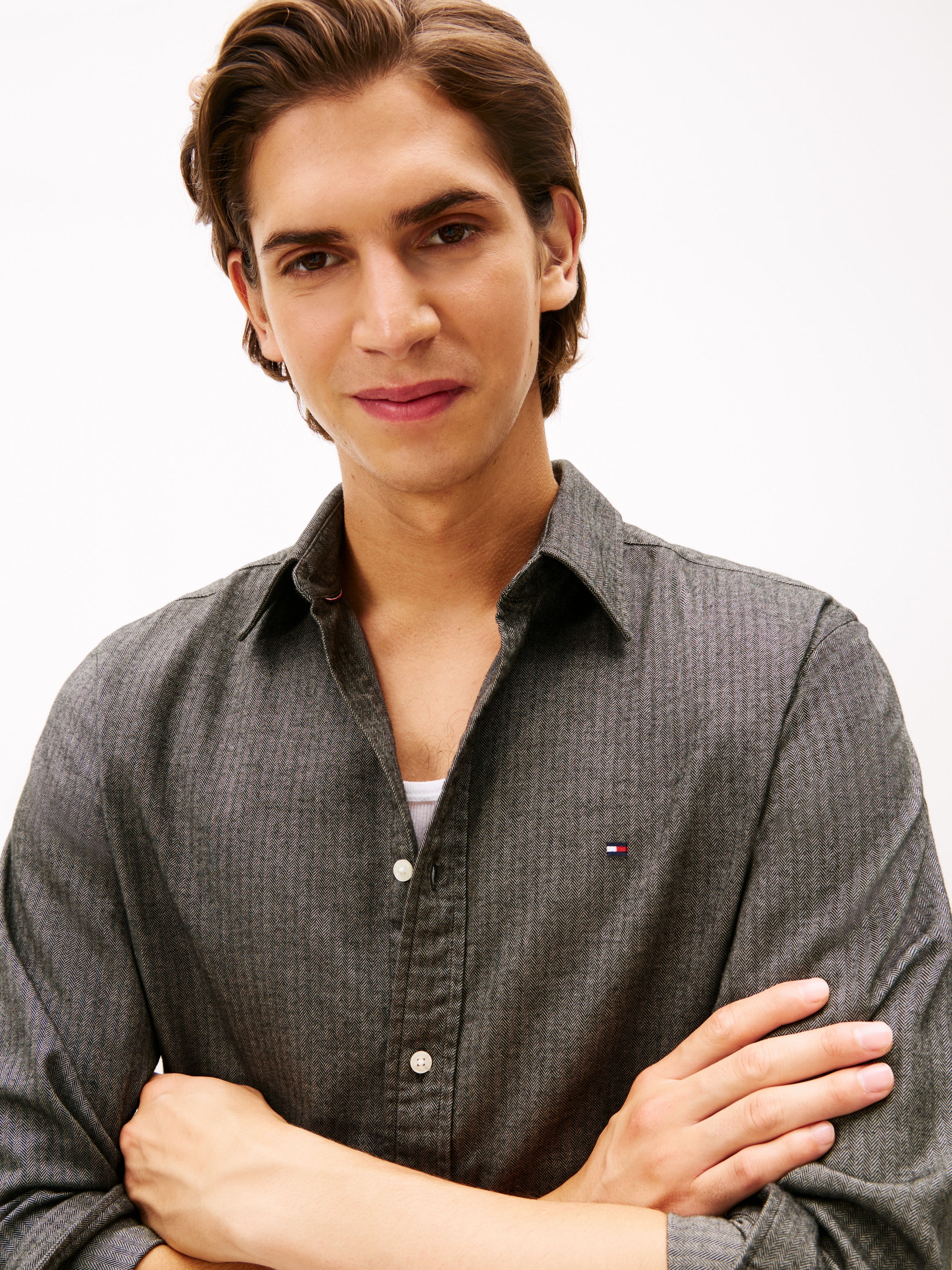 Tommy Hilfiger Langarmhemd »FLANNEL HERRINGBONE SHIRT« Regular fit