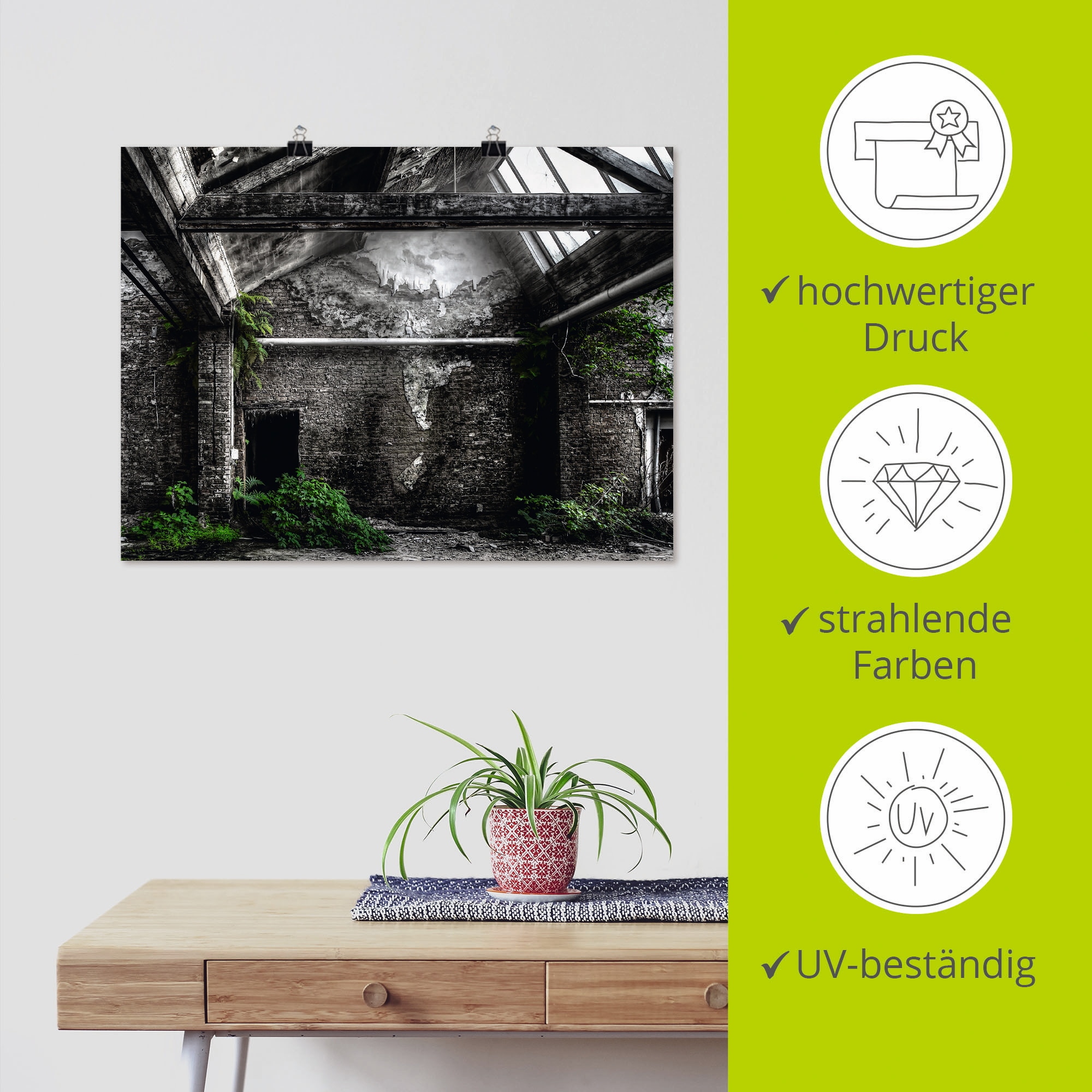 Artland Poster »Lost Place - alte Fabrik« Architektonische Elemente 1 Stk. tlg. ohne Rahmen