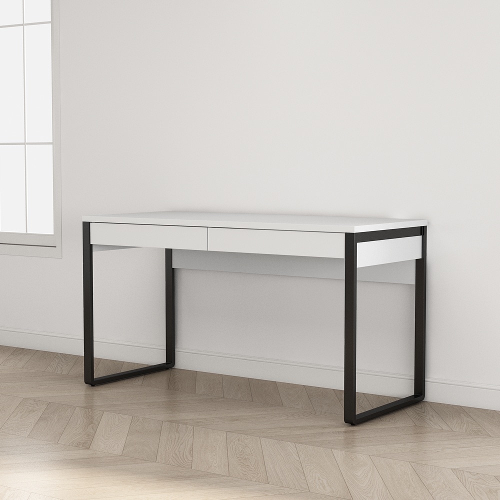OTTO home Schreibtisch »Moid, Computertisch im modernen Design,« Breite 120/140/160 cm, mit Metallbeinen & Schublade