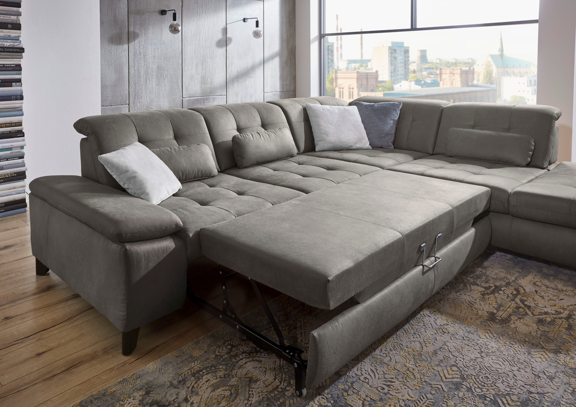 Die PlanBar Ecksofa »MP-IN18012 L-Form mit Kaltschaum-Polsterung« mit Sitztiefenverstellung, optional Kopfteilverstellung & Bettfunktion