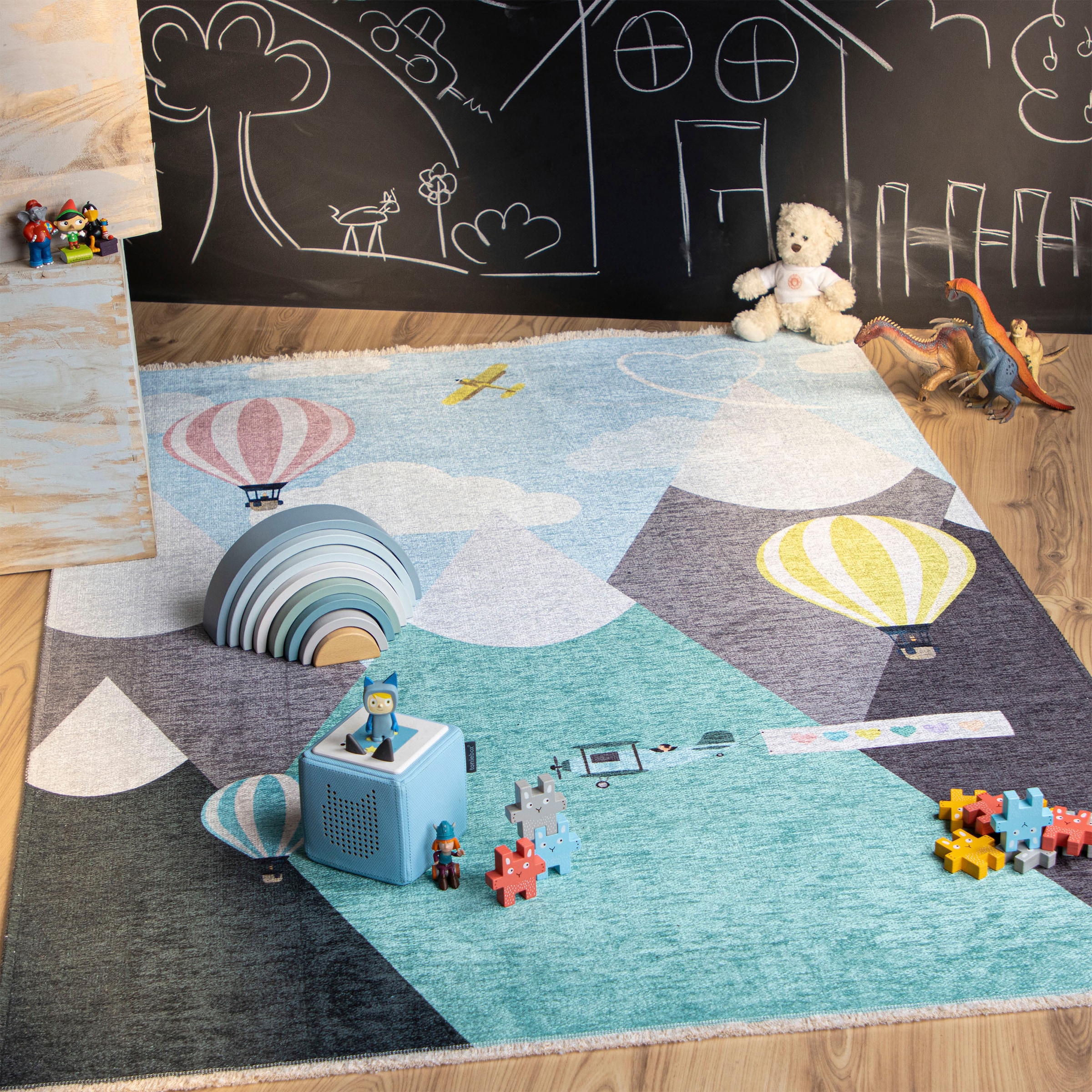 Obsession Kinderteppich »My Greta 605«, rechteckig, 6 mm Höhe, Kurzflor, Motiv Berge, mit Fransen, Kinderzimmer