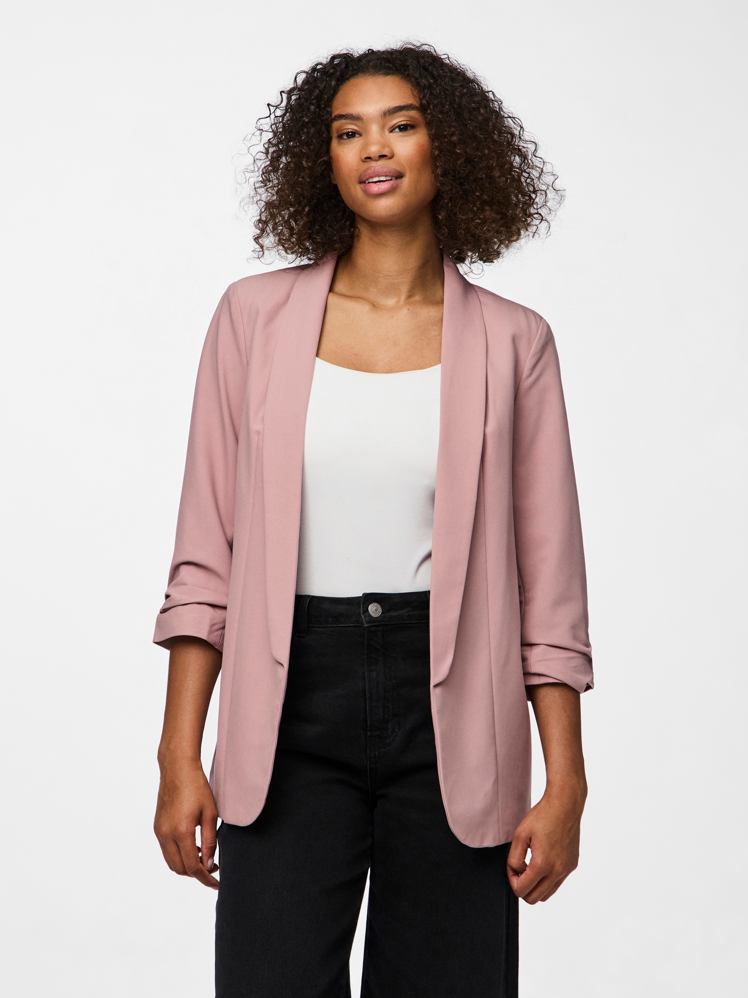 pieces Blusenblazer »PCBOSELLA 3/4 BLAZER NOOS«, mit Faltendetail am Ärmel